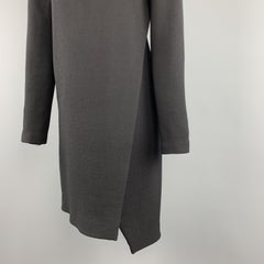 CoSTUME NATIONAL Size 4 Black Wool Long Sleeve Wrap Dress
