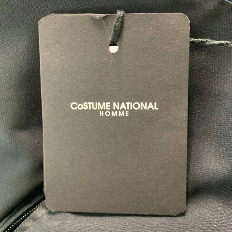 Costume National Taille 40 Manteau de sport noir en laine et soie à revers échancré en vente 4