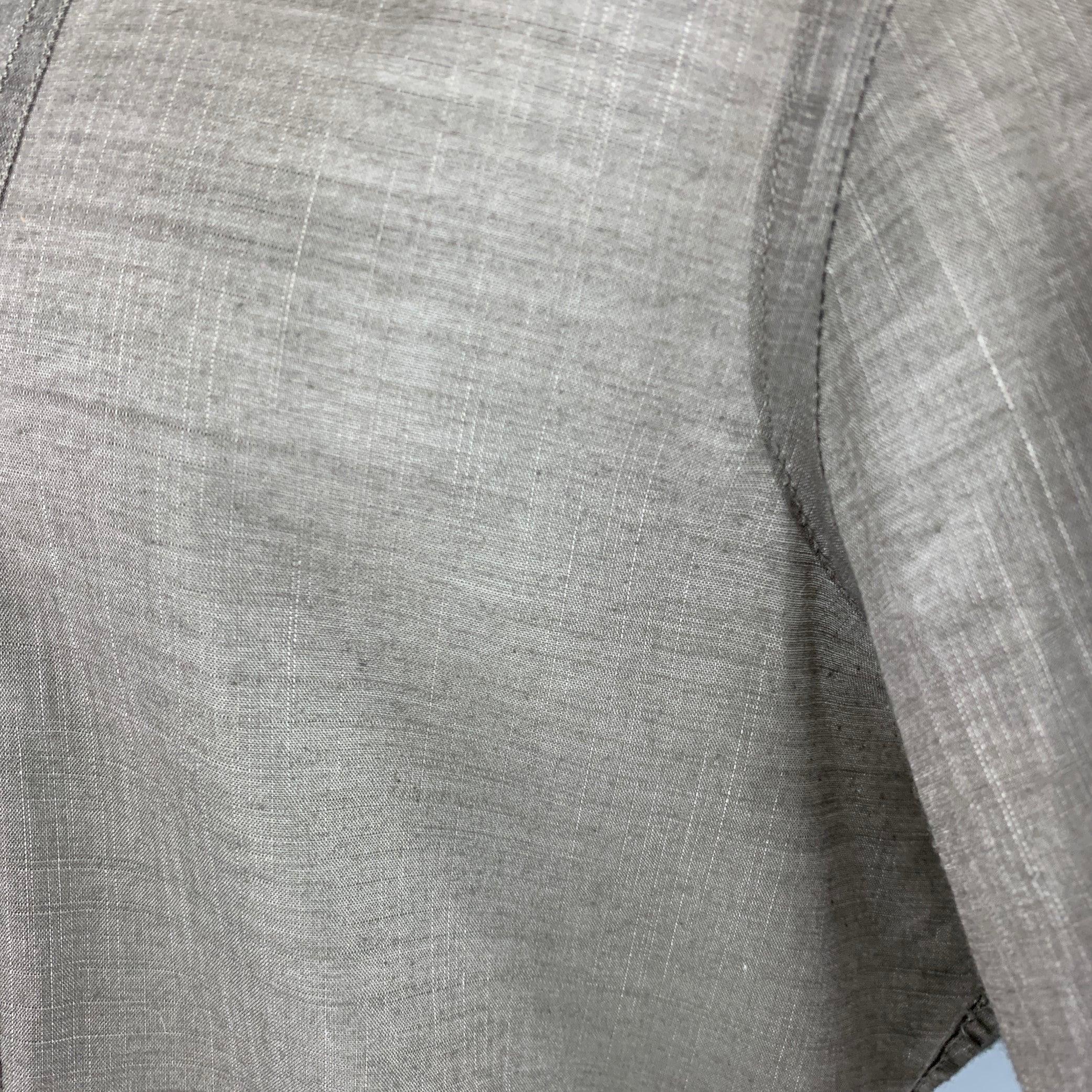 Men's CoSTUME NATIONAL Size M Taupe Cotton Blend Tuxedo Long Sleeve Shirt For Sale