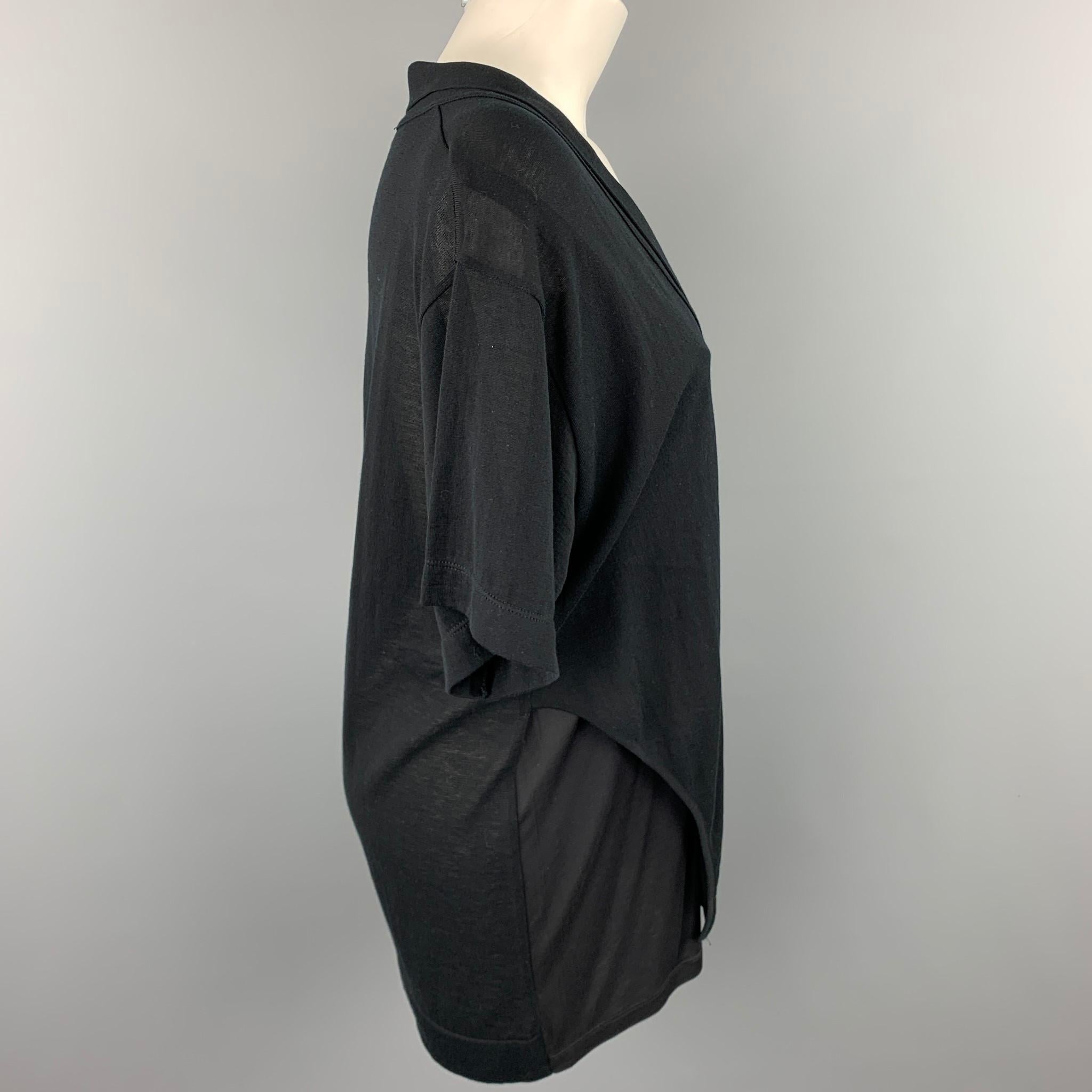 CoSTUME NATIONAL Size S Black Mixed Fabrics Casual Top In Good Condition In San Francisco, CA