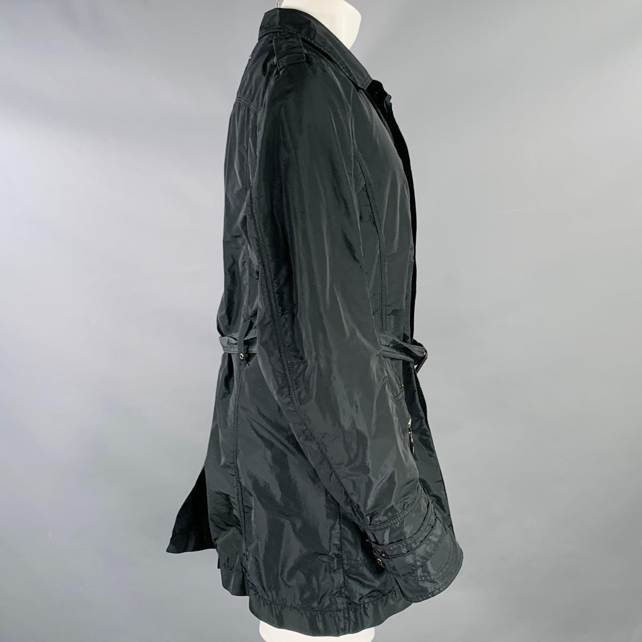 CoSTUME NATIONAL Size S Green Black Iridescent Polyester Jacket In Good Condition For Sale In San Francisco, CA