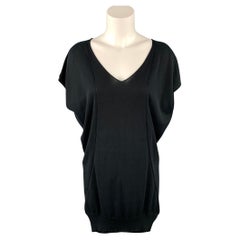 CoSTUME NATIONAL Size XS Black Cotton Sleevless Tunic Knit Top