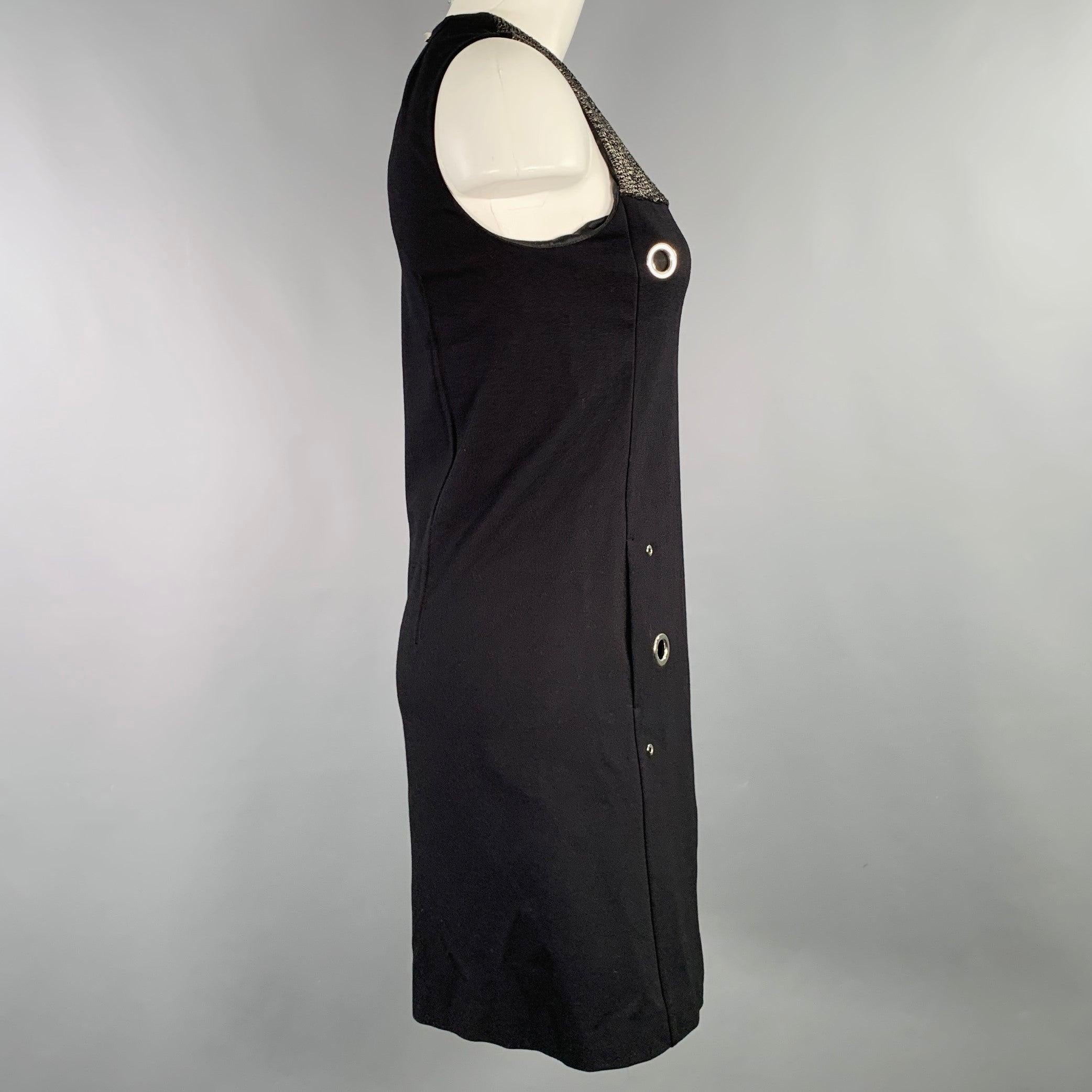CoSTUME NATIONAL Talla XS Negro Plata Mezcla de Viscosa Dos Tonos Vestido Turno en Excelente estado para la venta en San Francisco, CA