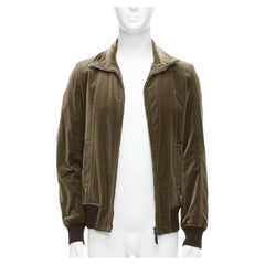 COSTUME NATIONAL bomber con cremallera de terciopelo en mezcla de algodón caqui ahumado IT50 L