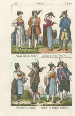 Costume of Upper Bavaria, the Bavarian Palatinate and Munich, Lithograph, 1842