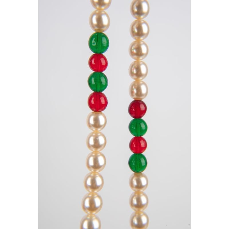 Women's Costume Pearl Sautoir Necklace With Glass Pearl. For Sale