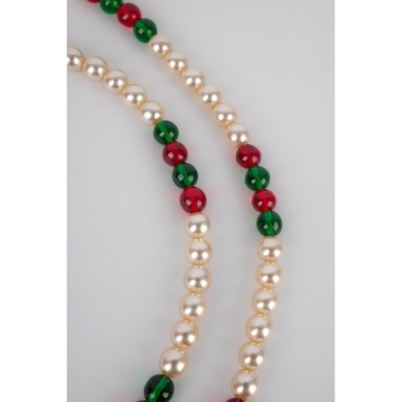 Costume Pearl Sautoir Necklace With Glass Pearl. For Sale 1