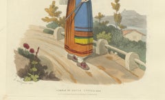 Stampa in costume: Donna di Civita Castellana, incisione colorata a mano del 1820