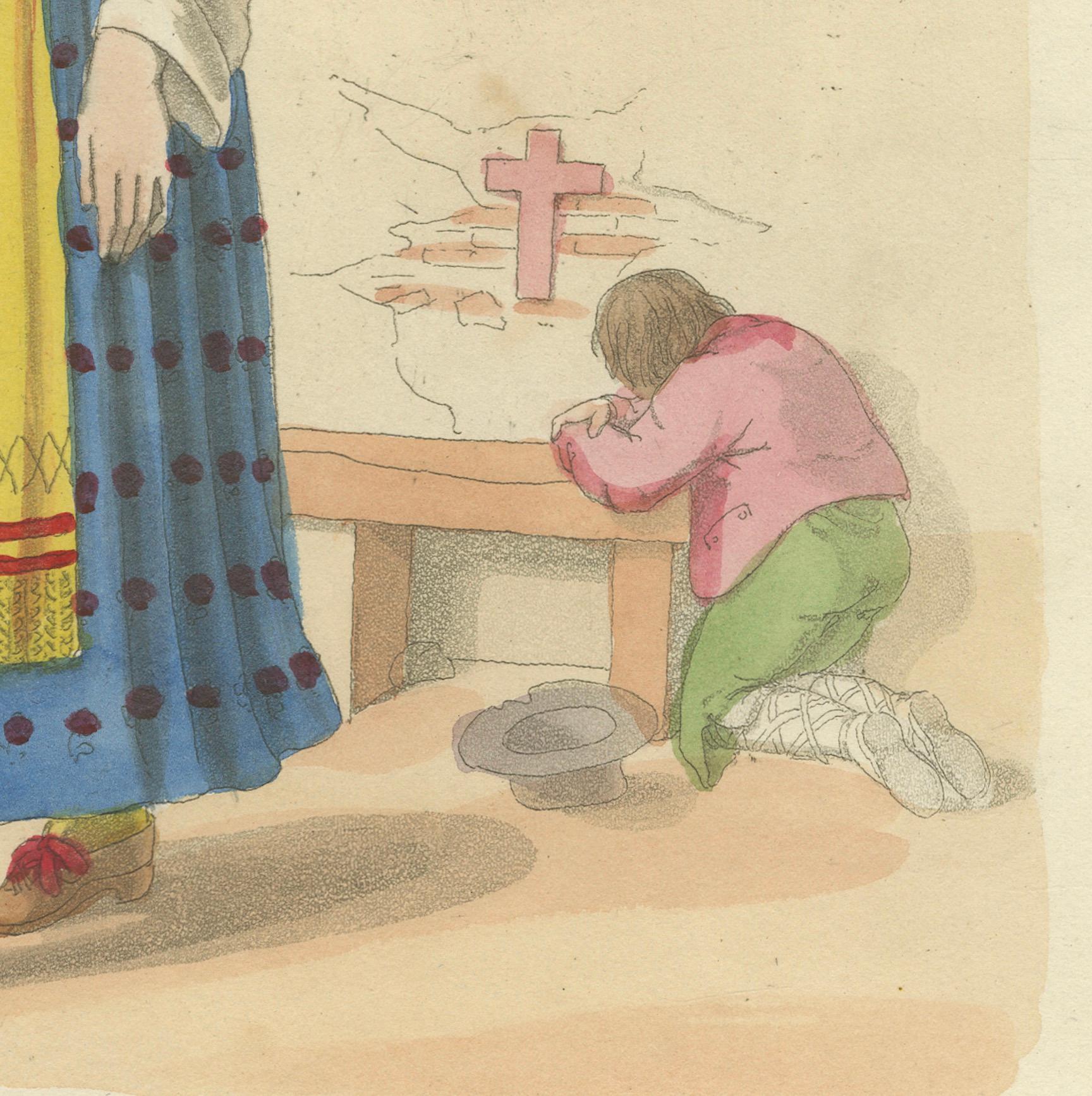 Gravure en costume d'une femme de Naples avec des raisins, publiée à Londres en 1824

Cette estampe finement colorée à la main intitulée 