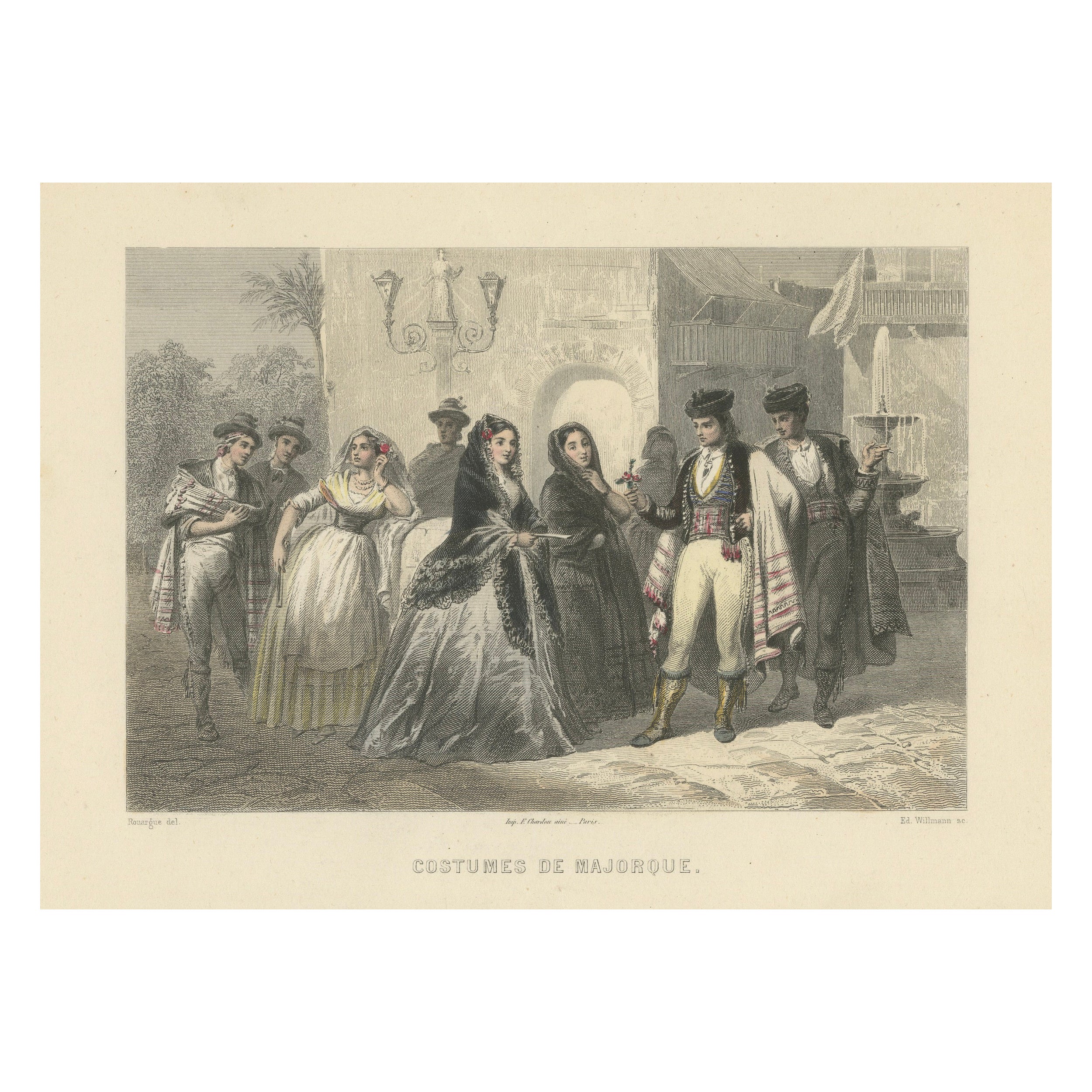 Trachten von Mallorca - Handkolorierte Stiche aus dem 19. Jahrhundert von Ed. Willmann