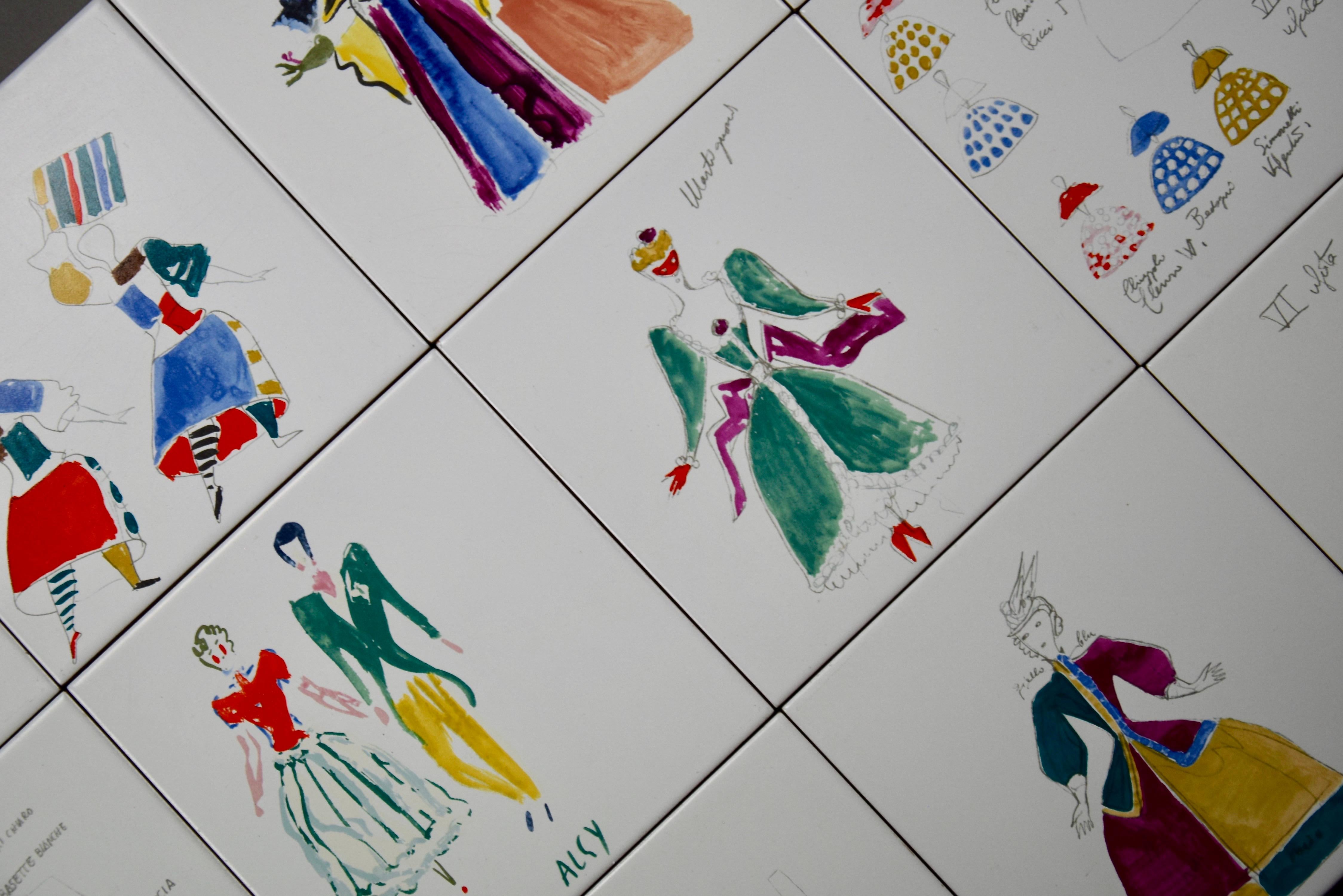 Costumi Ceramic Tiles by Giò Ponti for Bardelli Ceramica In Good Condition For Sale In Weesp, NL
