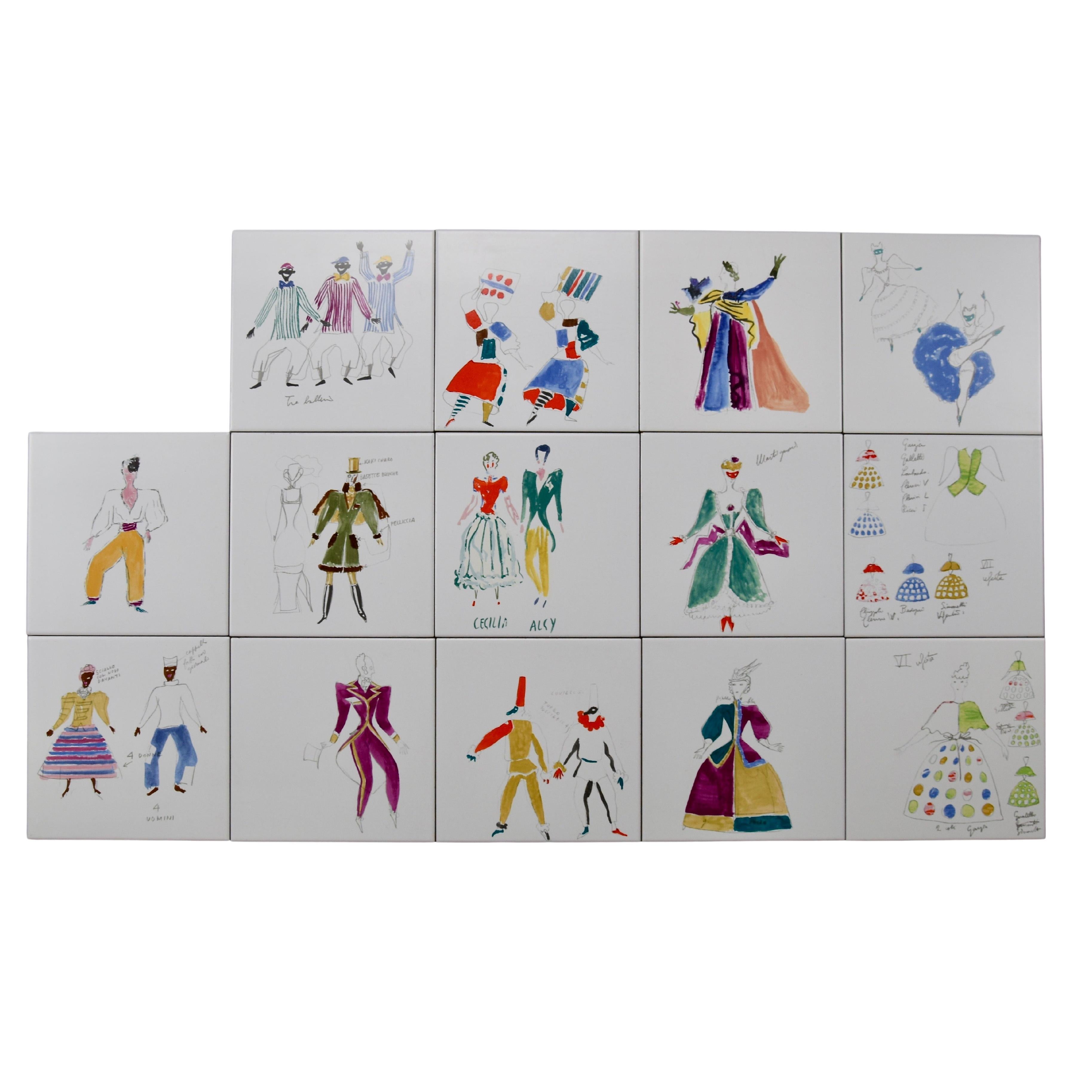 Costumi Ceramic Tiles by Giò Ponti for Bardelli Ceramica