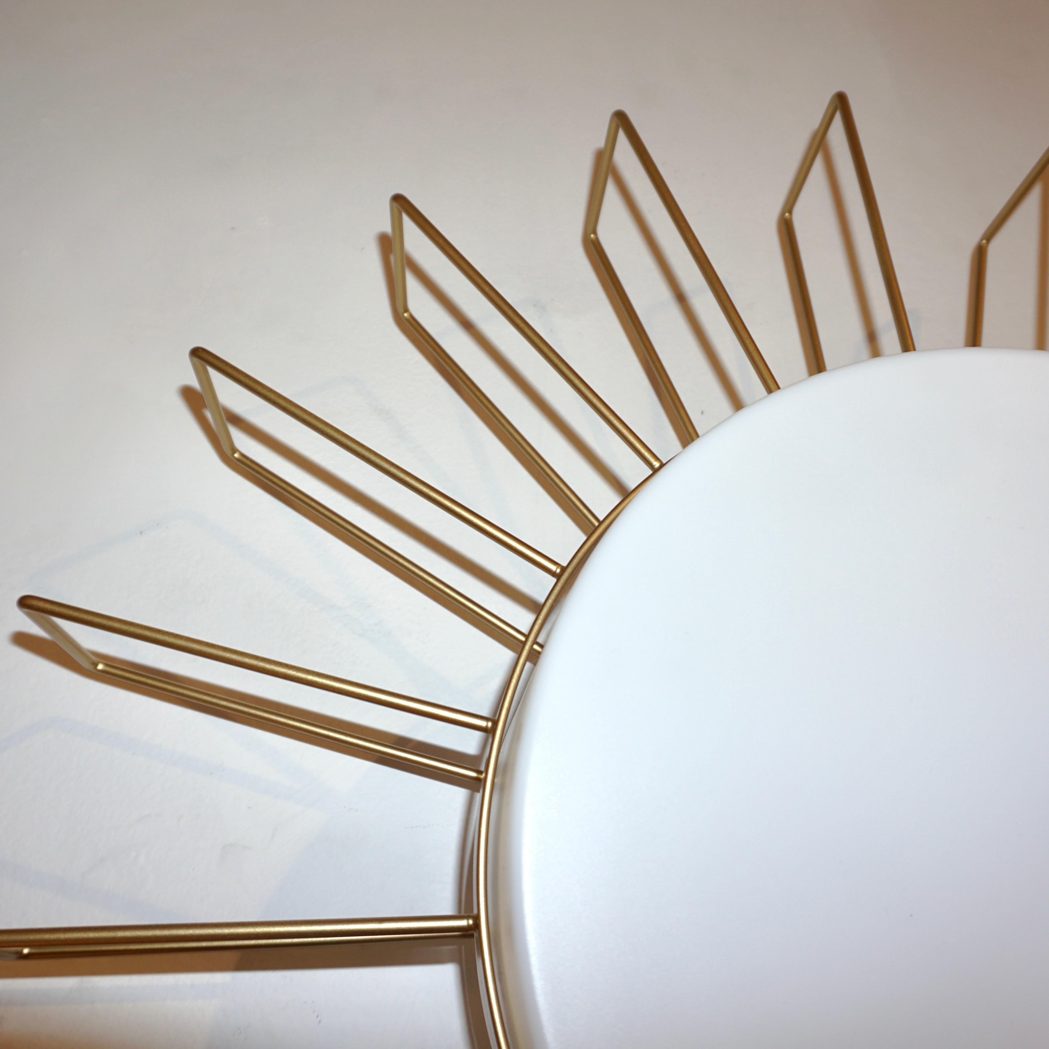Cosulich Interiors Minimalist Italian Gold Steel Sunburst Pendant / Flushmount  For Sale 3