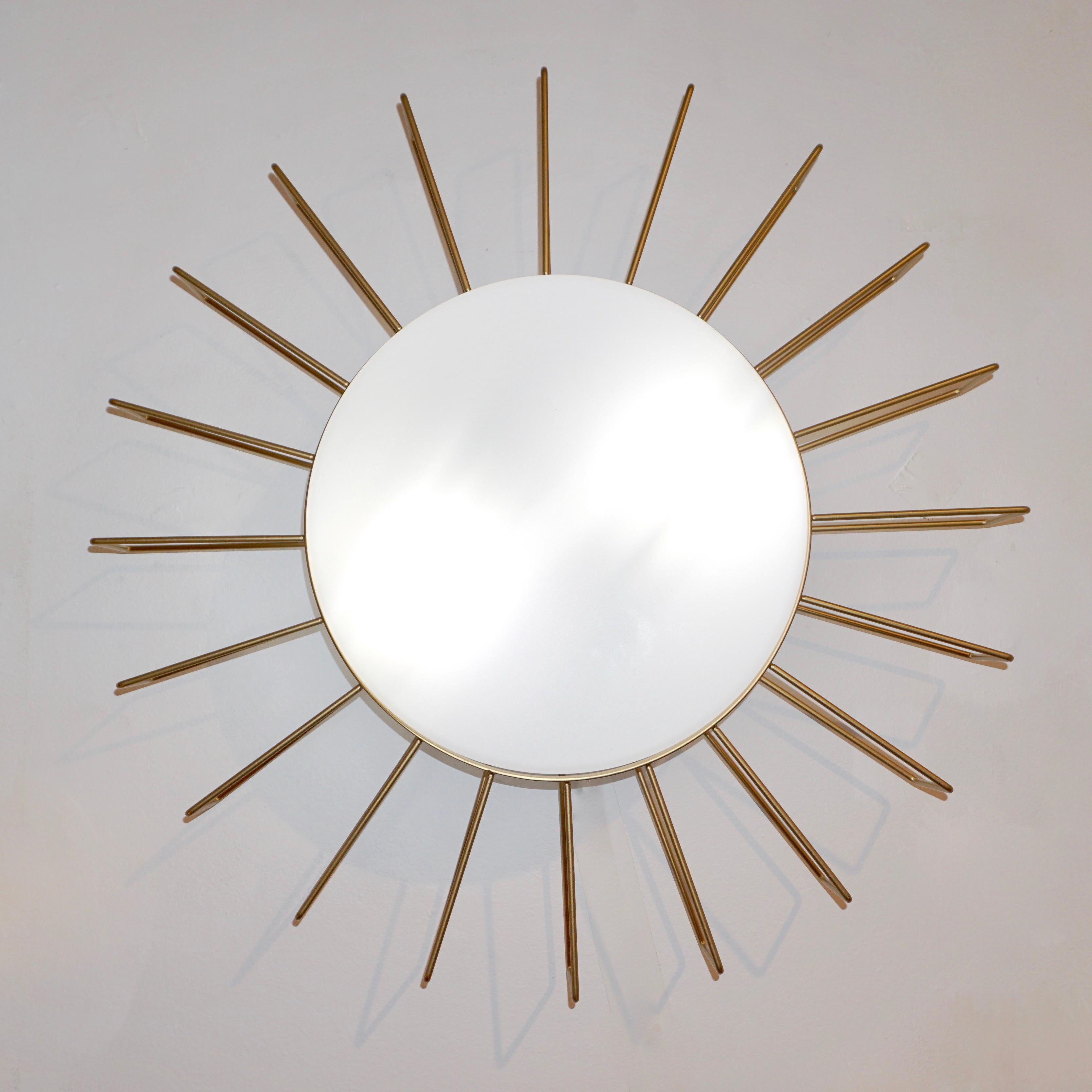 Cosulich Interiors Minimalist Italian Gold Steel Sunburst Pendant / Flushmount  For Sale 6