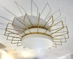 Cosulich Interiors Minimalist Italian Gold Metal Sunburst Pendant / Flushmount