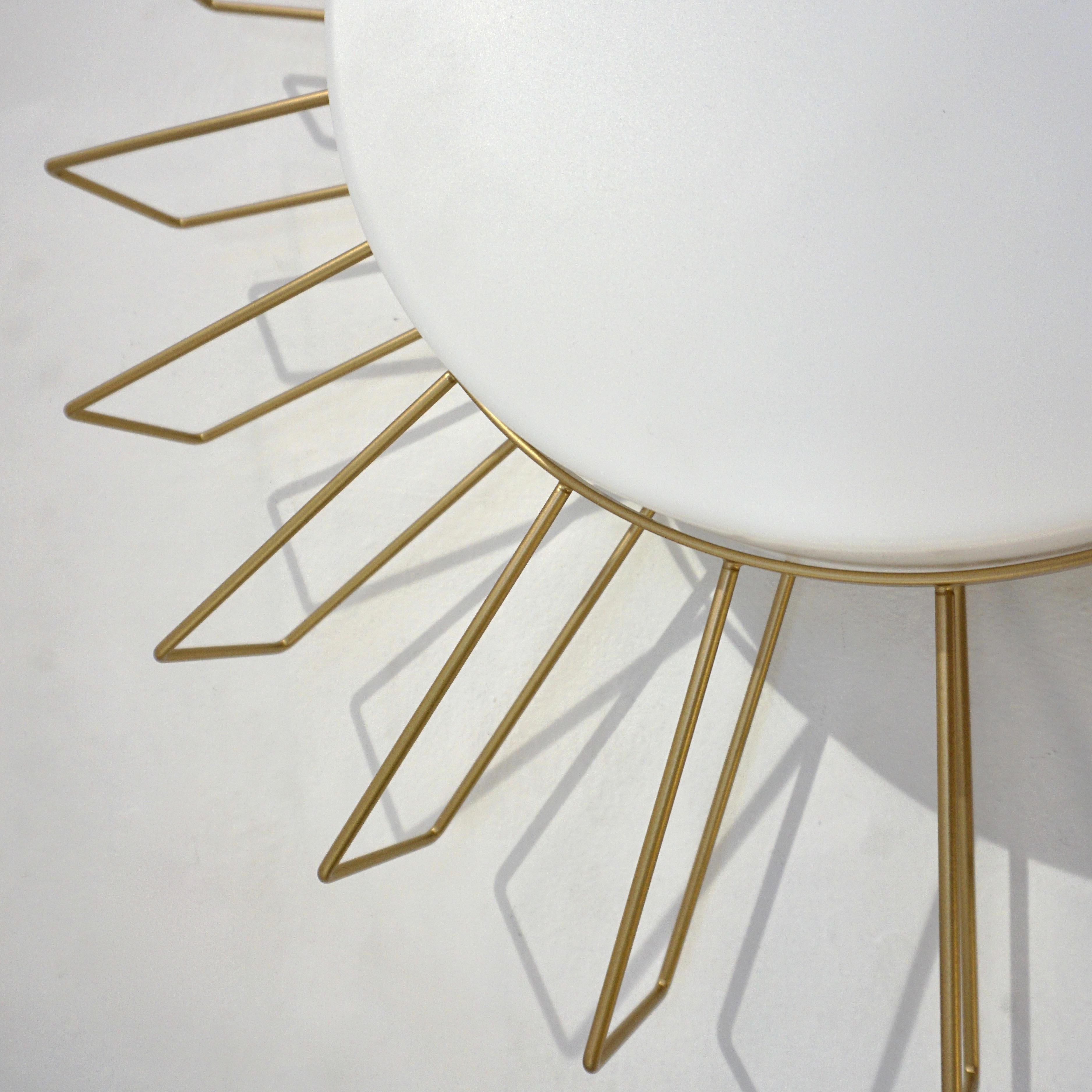 Cosulich Interiors Minimalist Italian Gold Steel Sunburst Pendant / Flushmount  For Sale 1