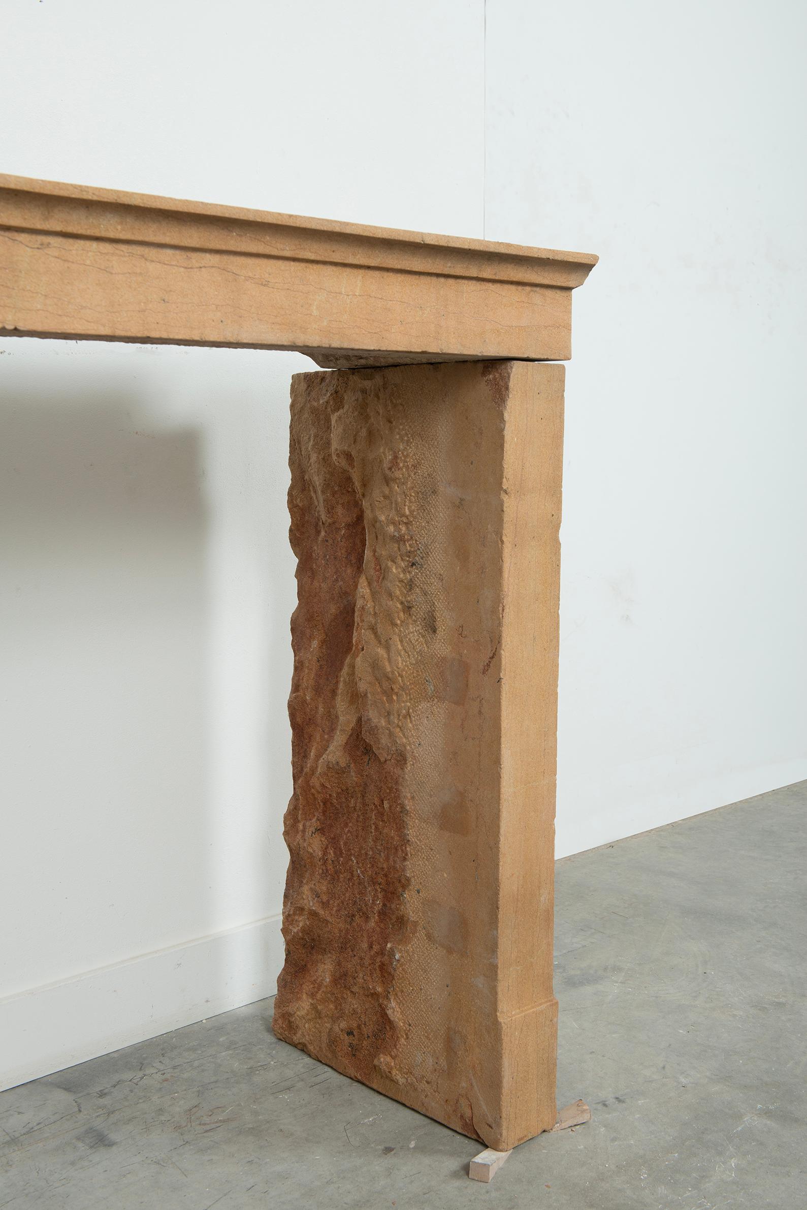 Cosy and Charming Antique Limestone Fireplace For Sale 6