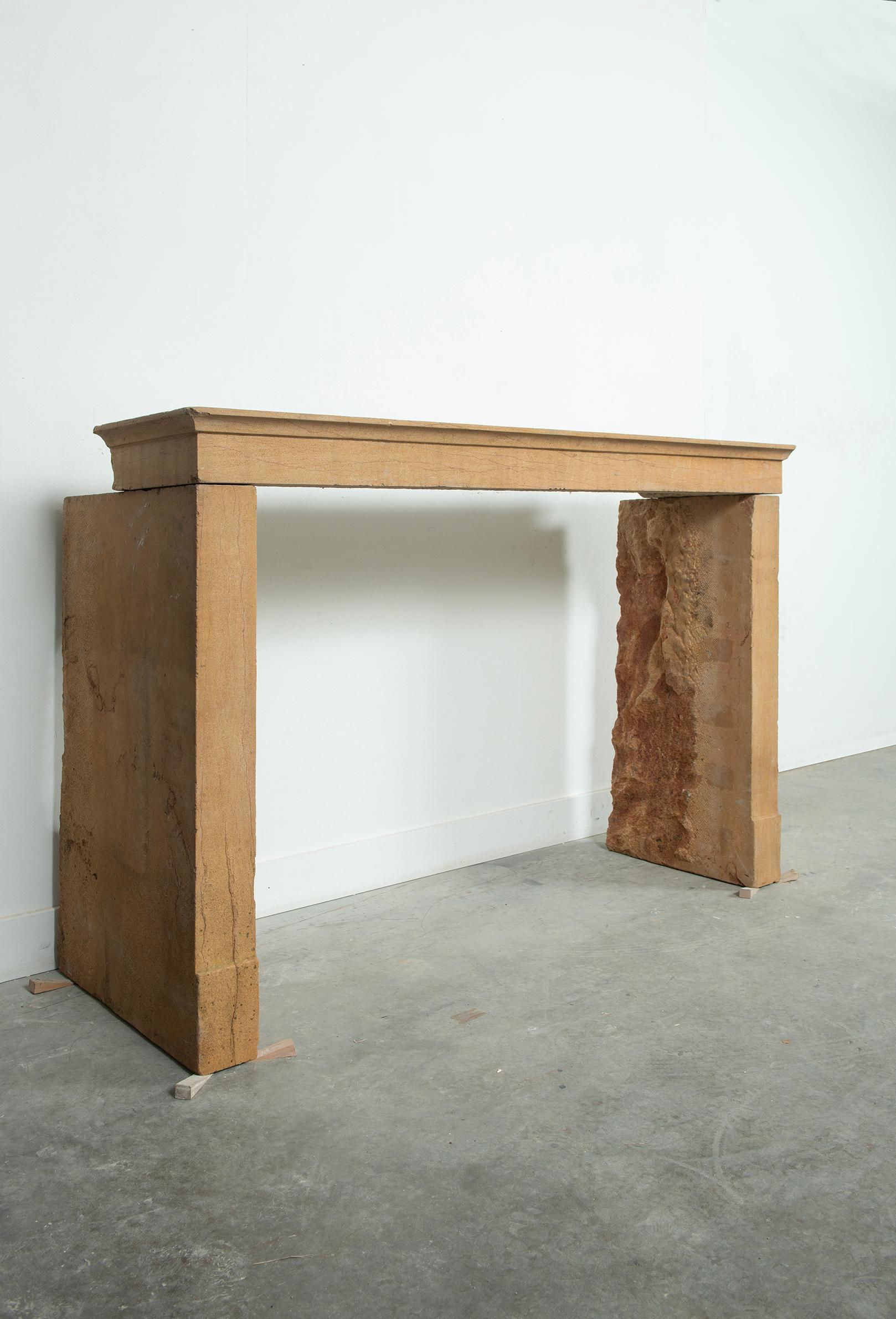 Cosy and Charming Antique Limestone Fireplace For Sale 8