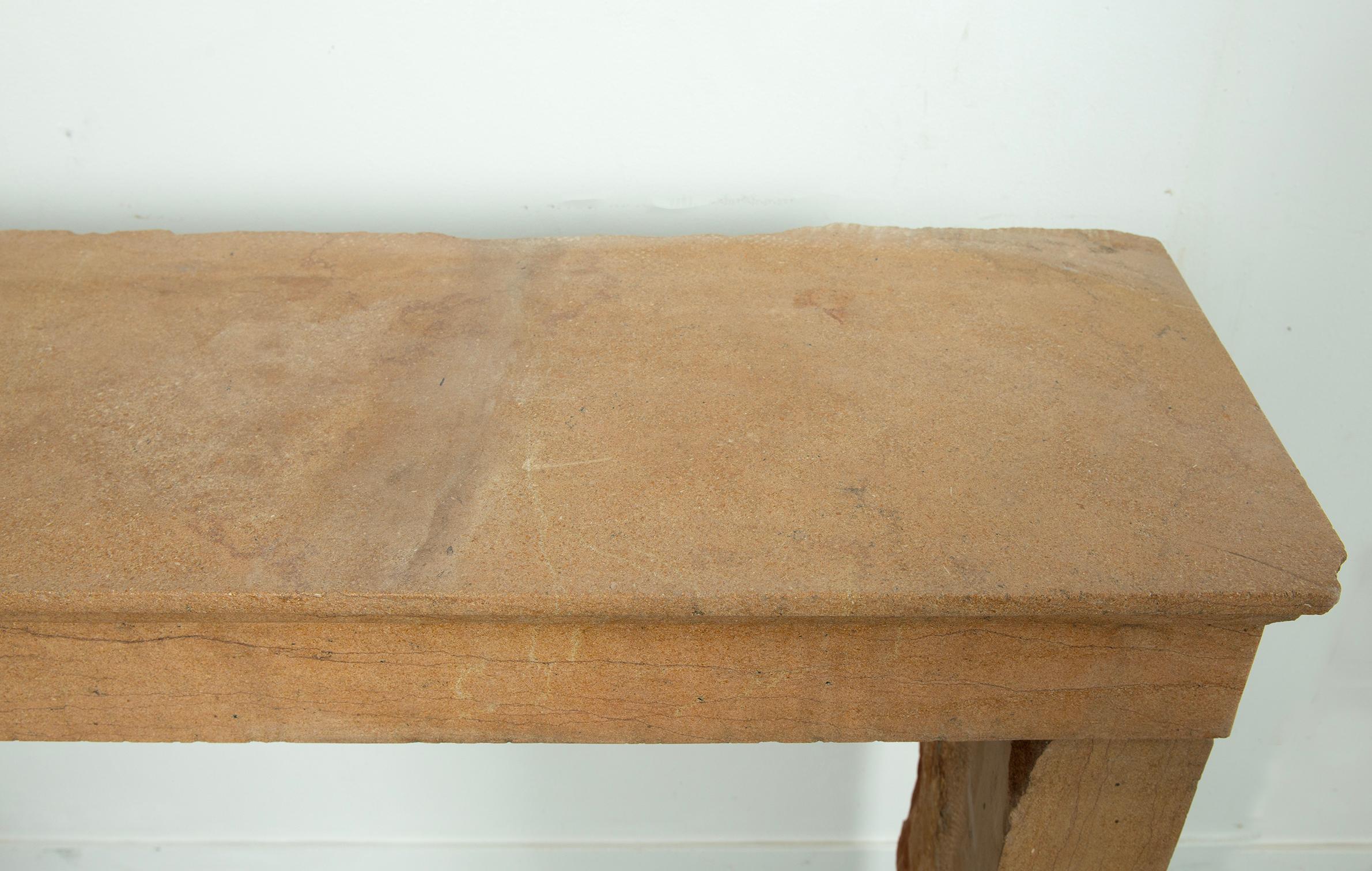 19th Century Cosy and Charming Antique Limestone Fireplace For Sale