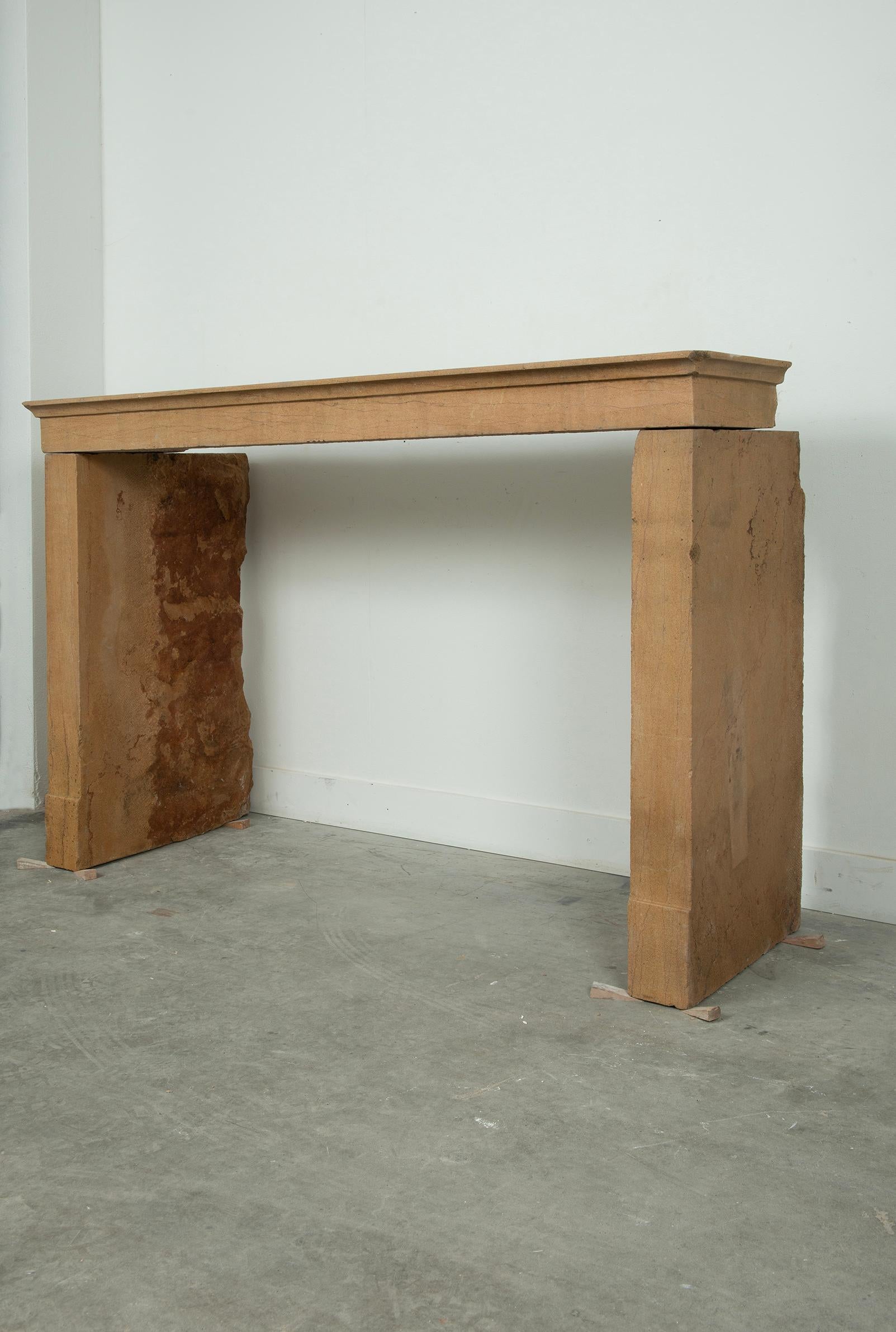 Cosy and Charming Antique Limestone Fireplace For Sale 1