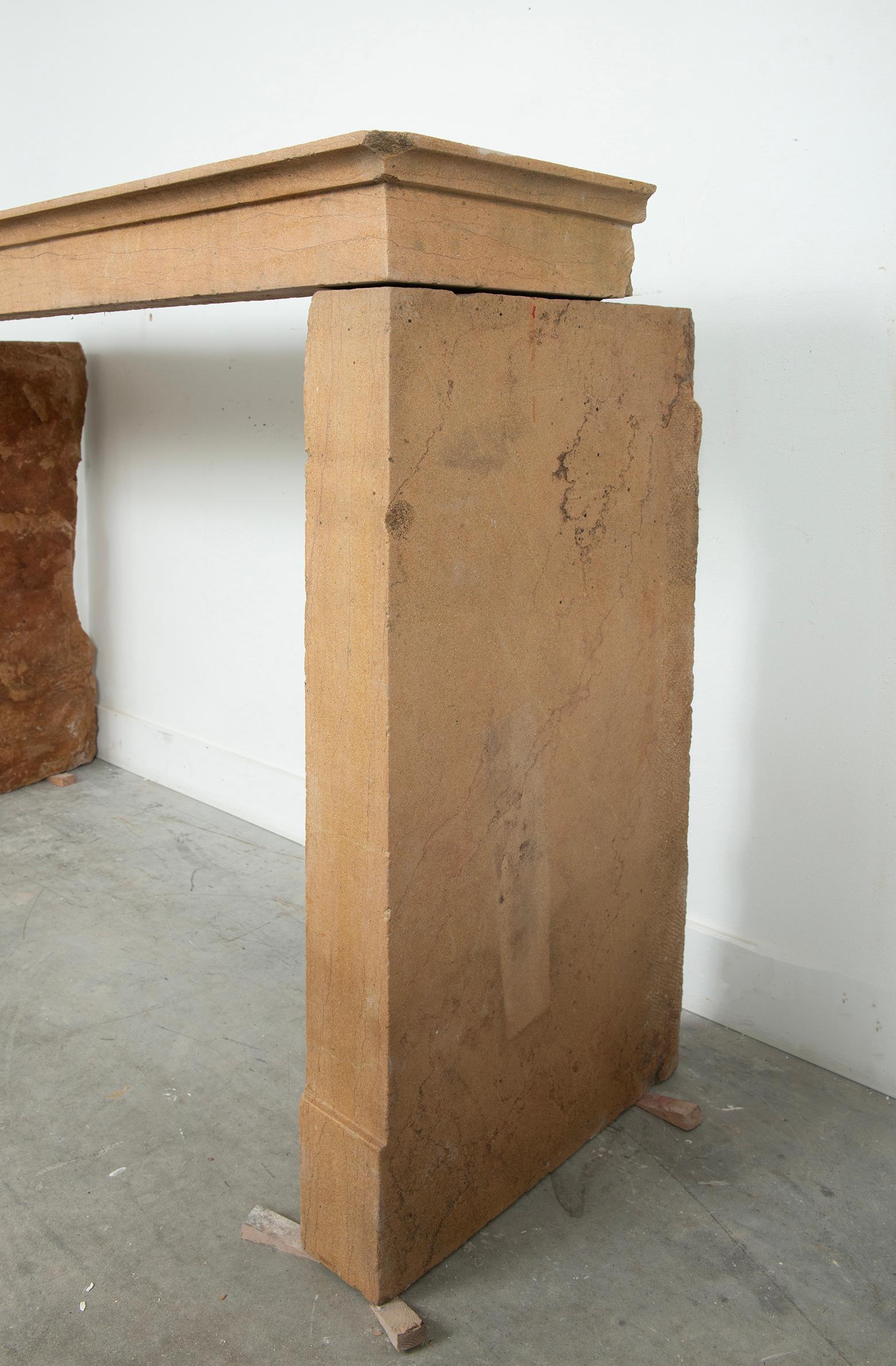 Cosy and Charming Antique Limestone Fireplace For Sale 4
