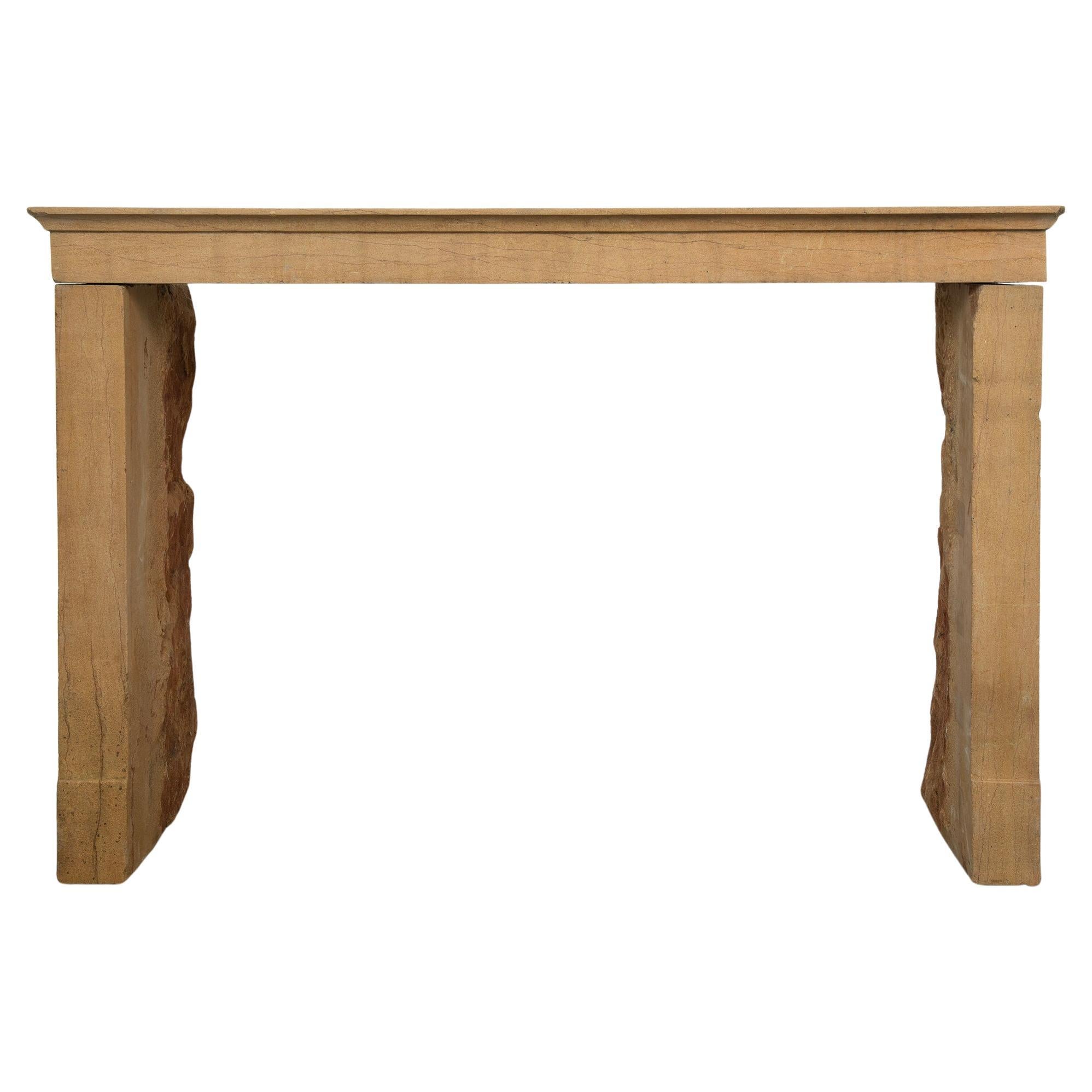 Cosy and Charming Antique Limestone Fireplace For Sale
