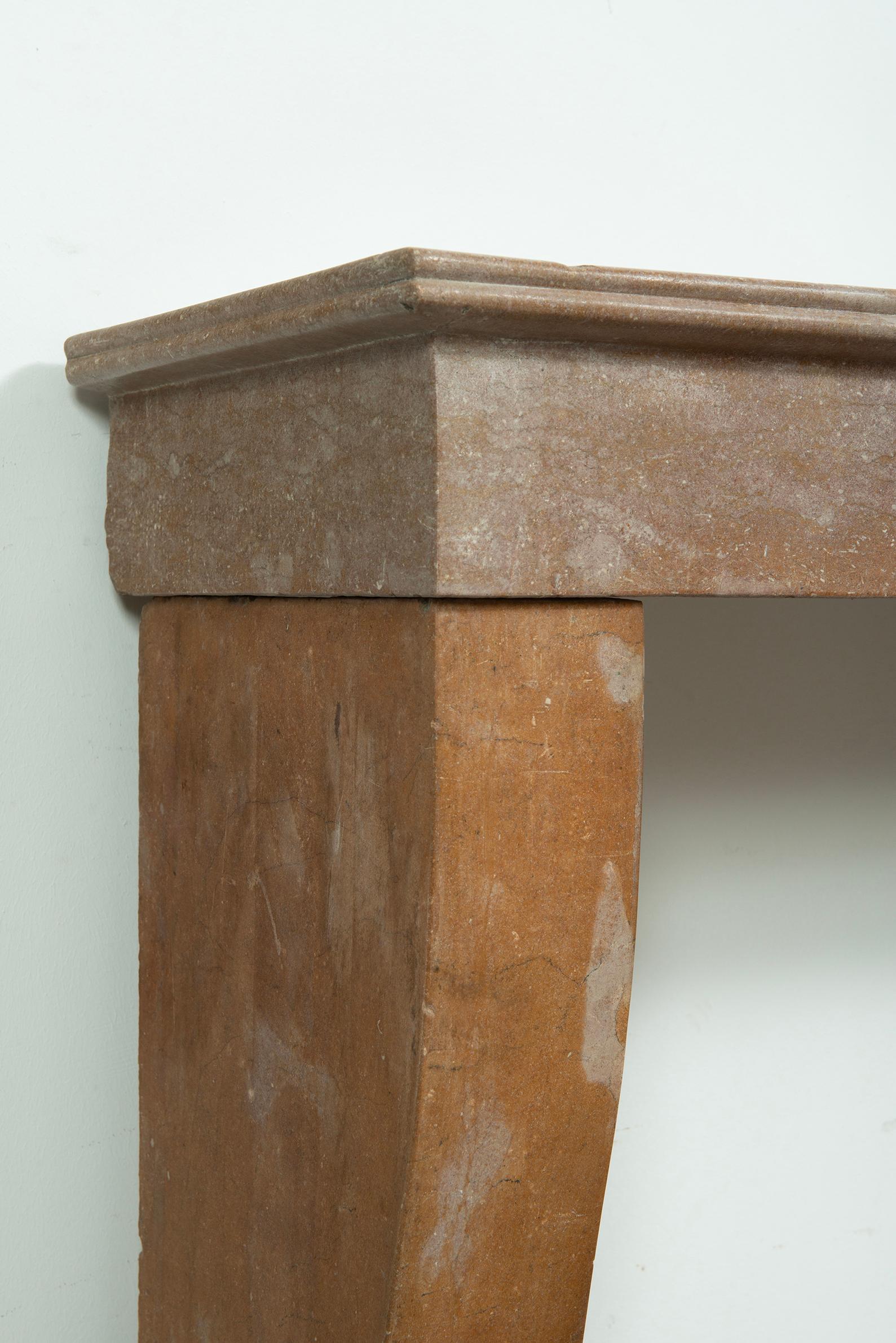 Cosy Colored French Style Limestone Fireplace with Hearth For Sale 14