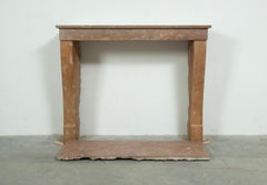 Cosy Colored French Style Limestone Fireplace with Hearth