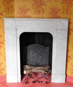 CARRARA Marble Corner Fireplace Louis XVI