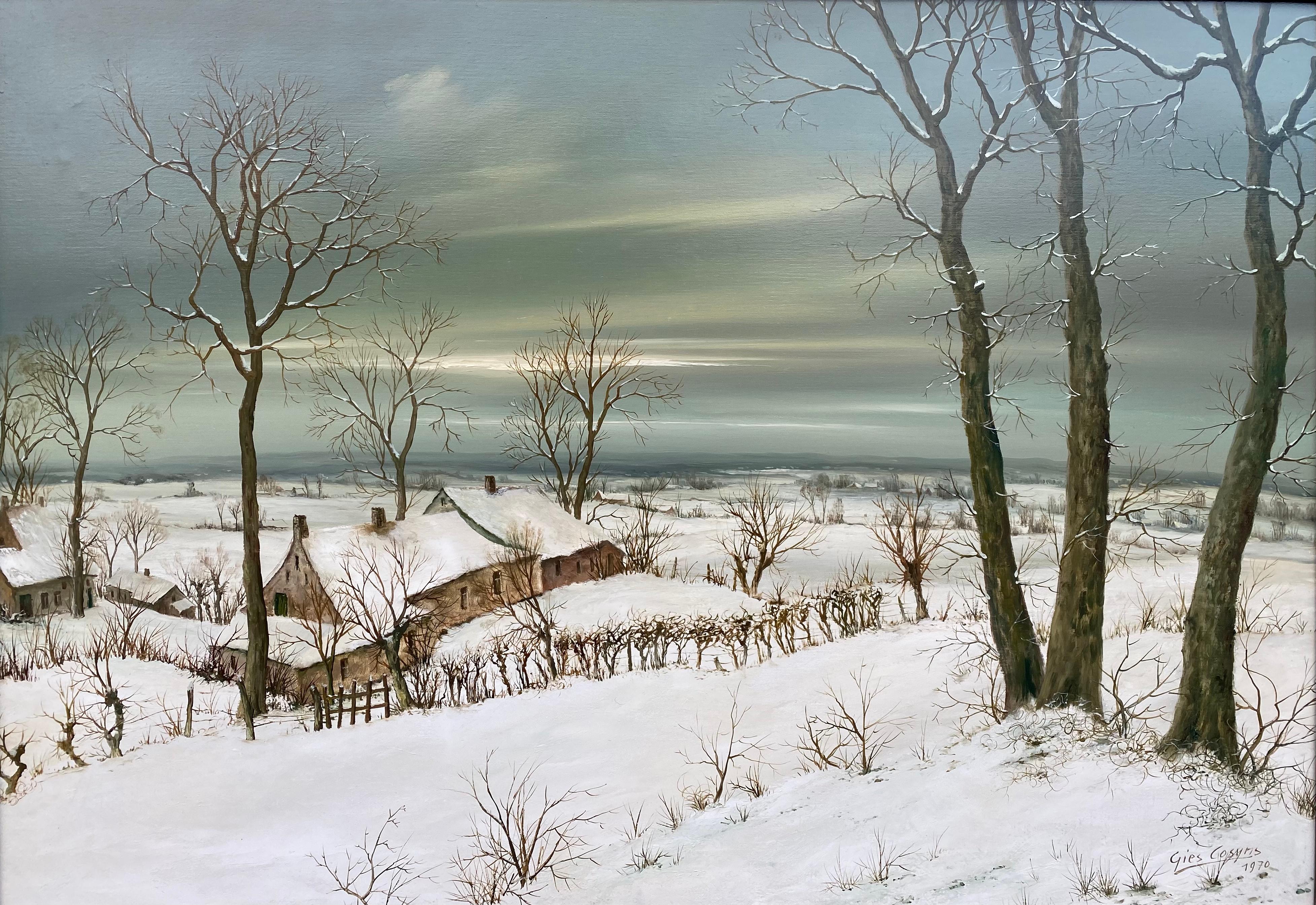 Paysage d'hiver d'Ardennes par Cosyns Gies  Oudenaarde, Belgique 1920 - 1997   1