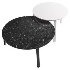 Cot Set of 2 Black and White Coffee Tables by Alessandro Stabile