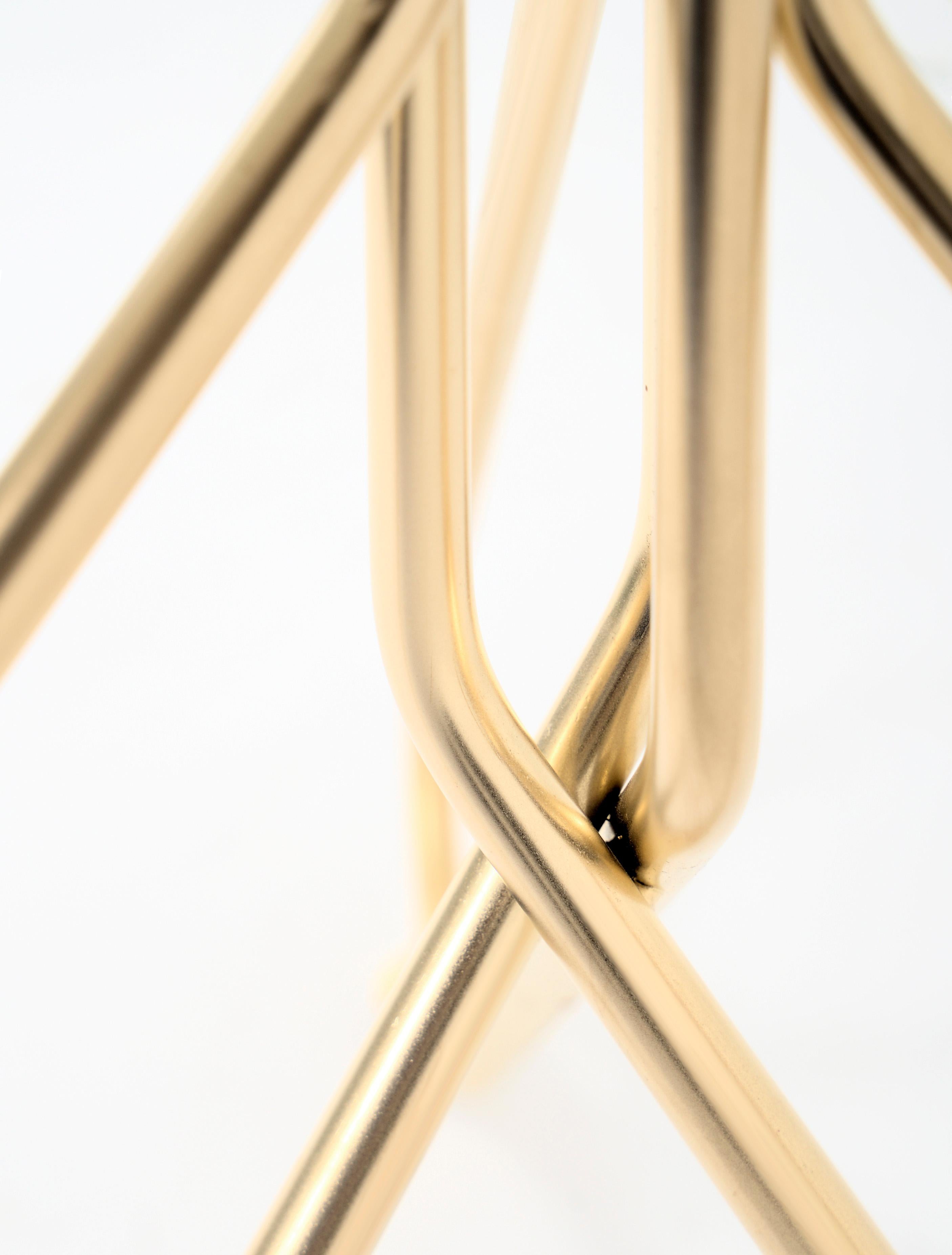 Galvanized Cota Marble Contemporary Gold Table design Enrico Girotti by lapiegaWD