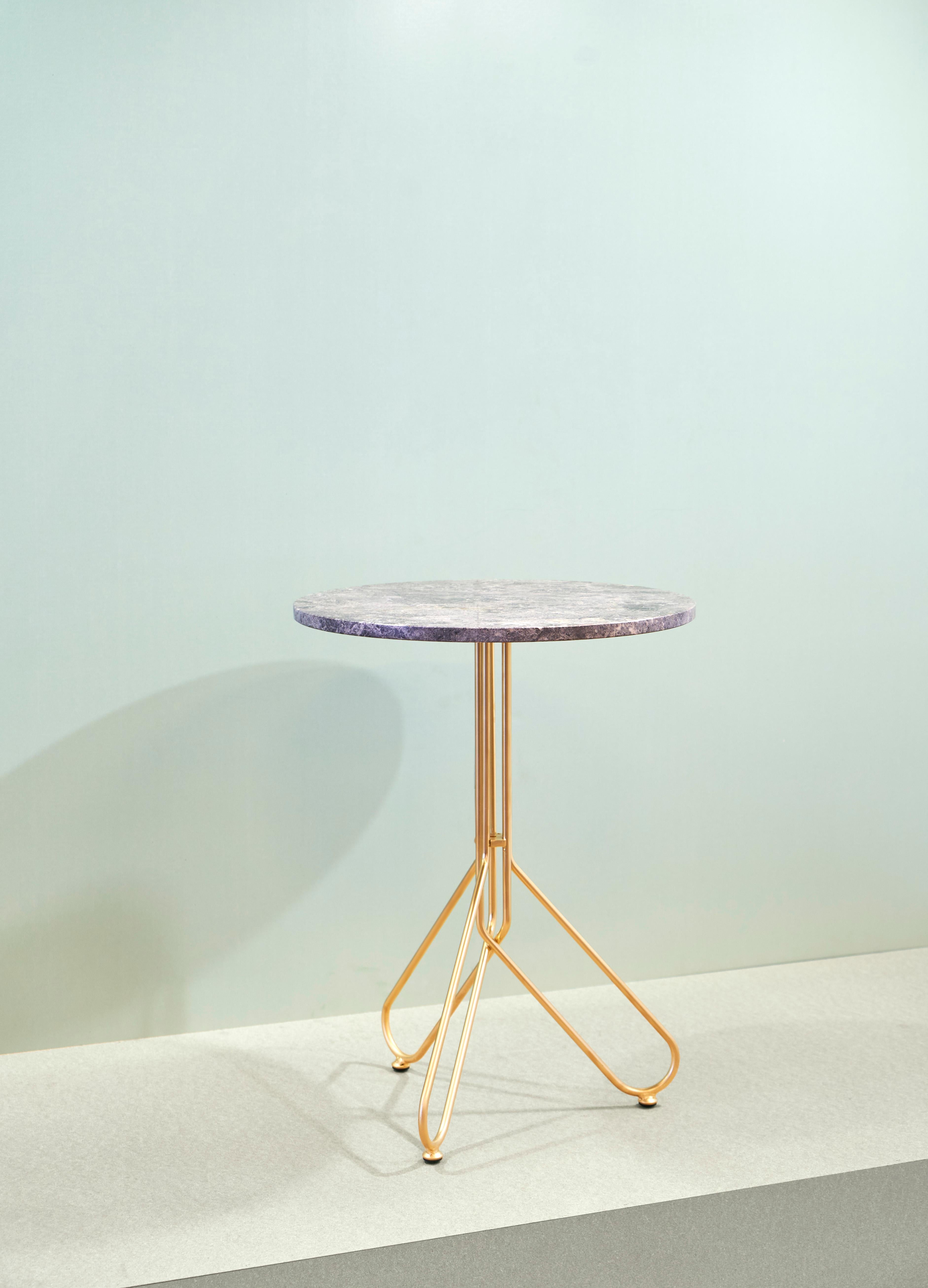 Cota Marble Contemporary Gold Table design Enrico Girotti by lapiegaWD In Distressed Condition In Verona, IT