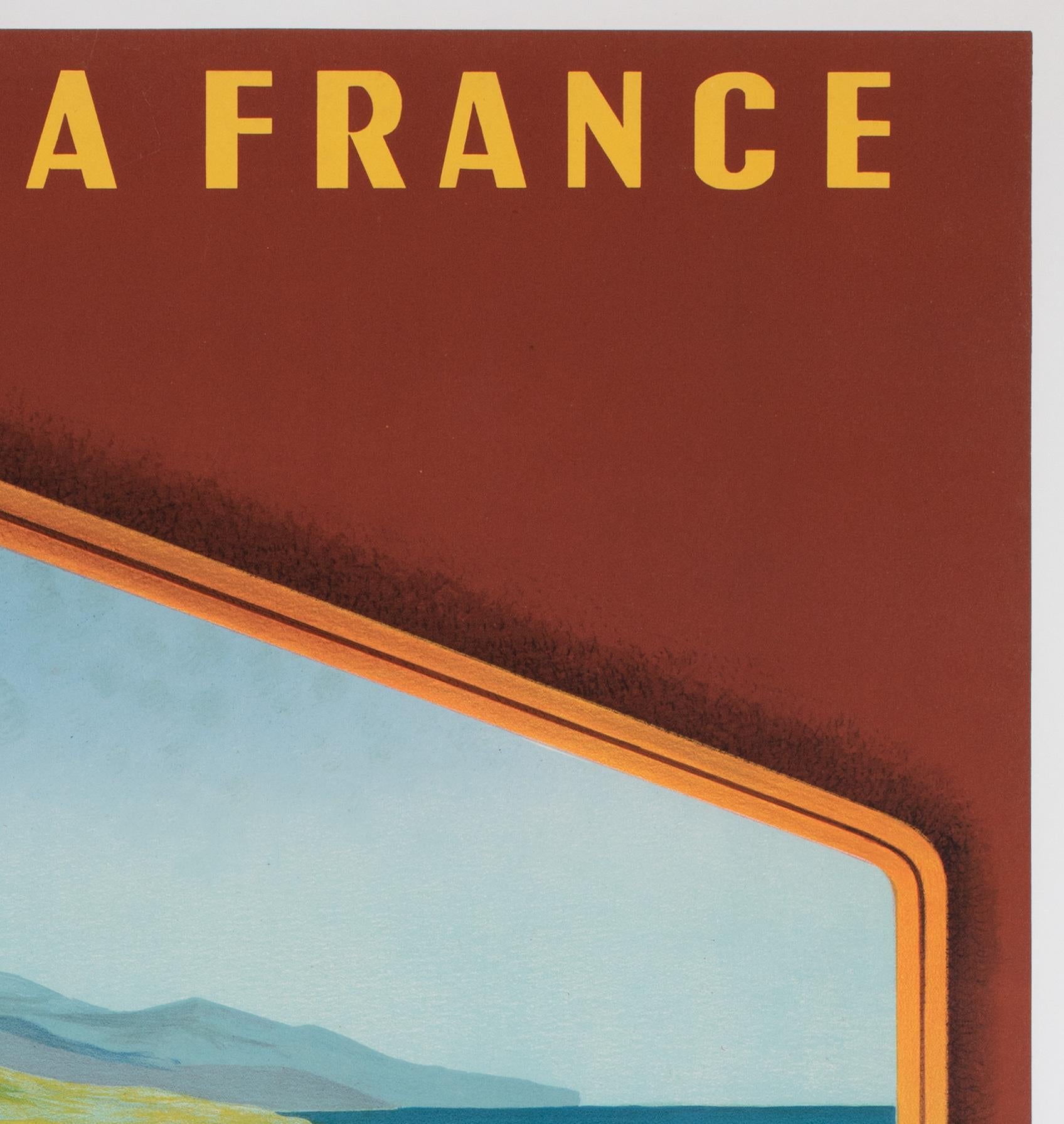 20th Century Cote Basque 1952 SNCF French Railway Travel Poster. Jean Garcia For Sale