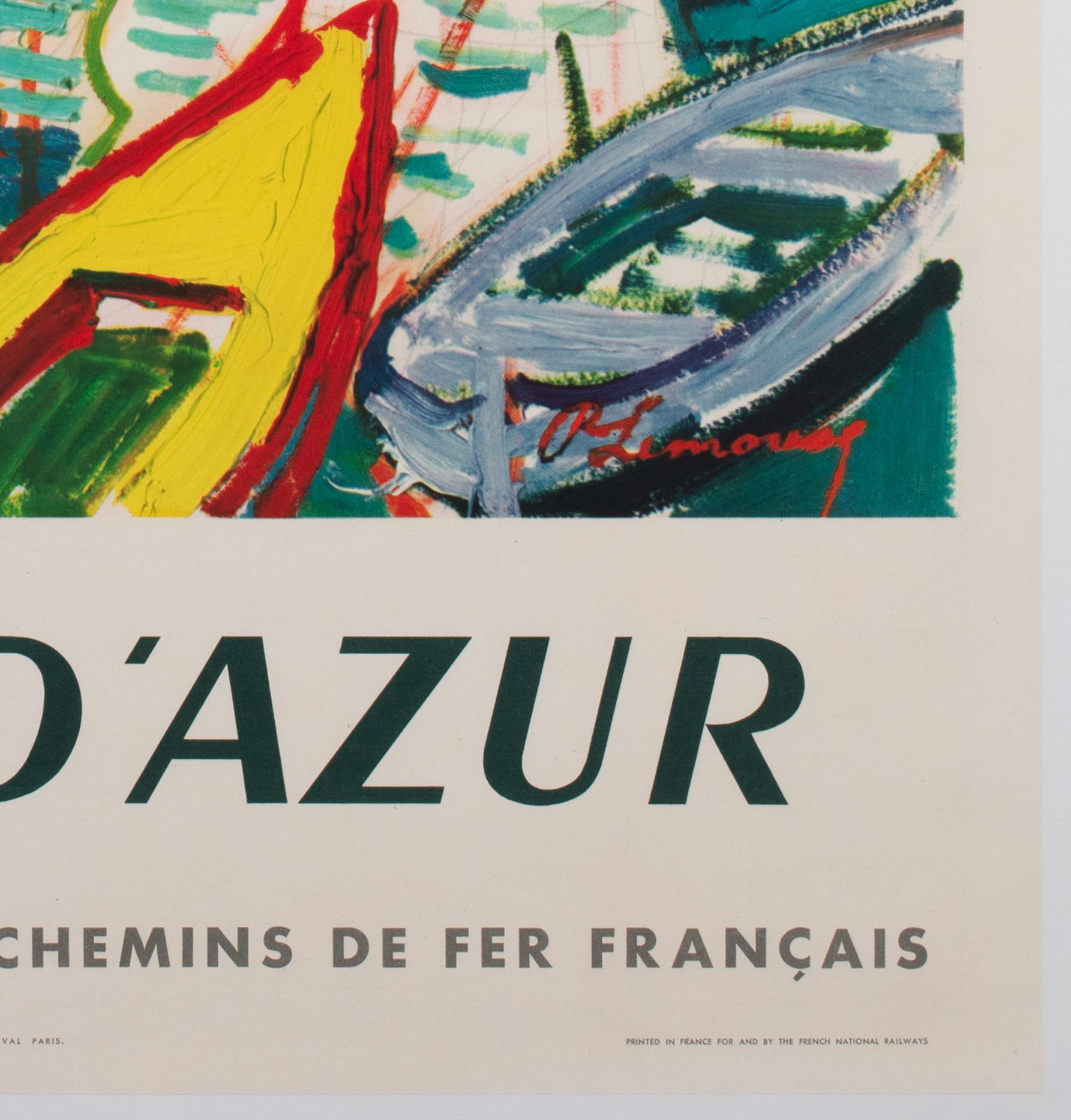 Cote d'Azur 1960 SNCF French Travel Poster, Roger Marcel Limouse 3