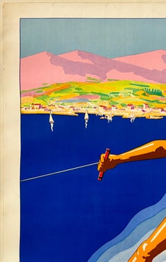 COTE D'AZUR CORSE Original Vintage French Riviera Travel Tourism Corsica Poster