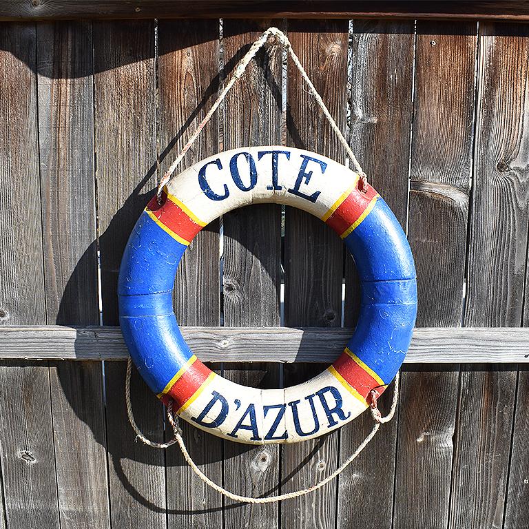 Bohemian Côte d'Azur French Riviera Nautical Life Preserver in Red White and Blue, France
