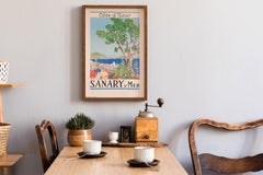 Cote D'Azur Sanary Sur Mer 1950s Travel Advertising Poster