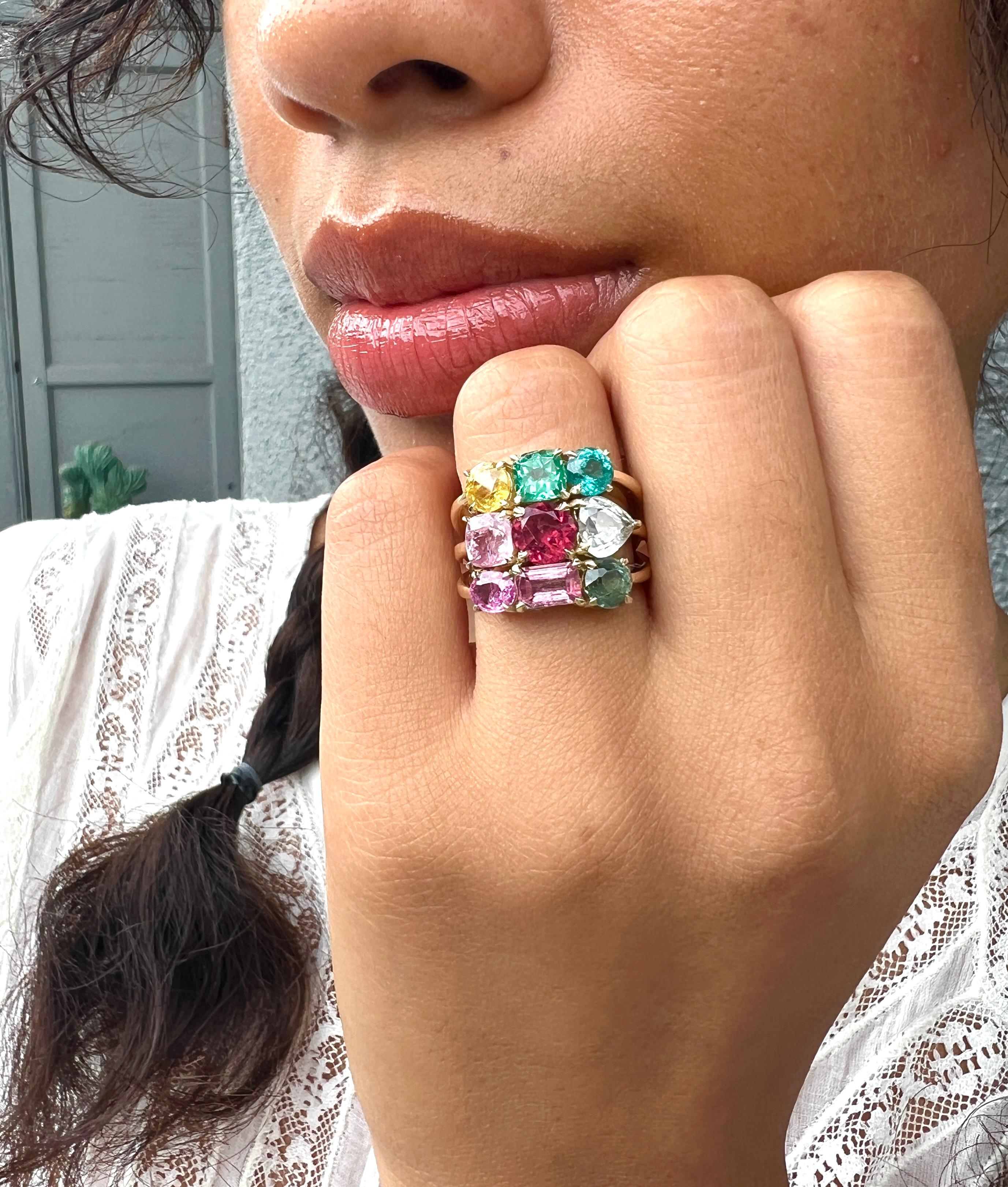 Cote D'Azure Sapphire Tourmaline Ring In New Condition For Sale In Sonoma, CA