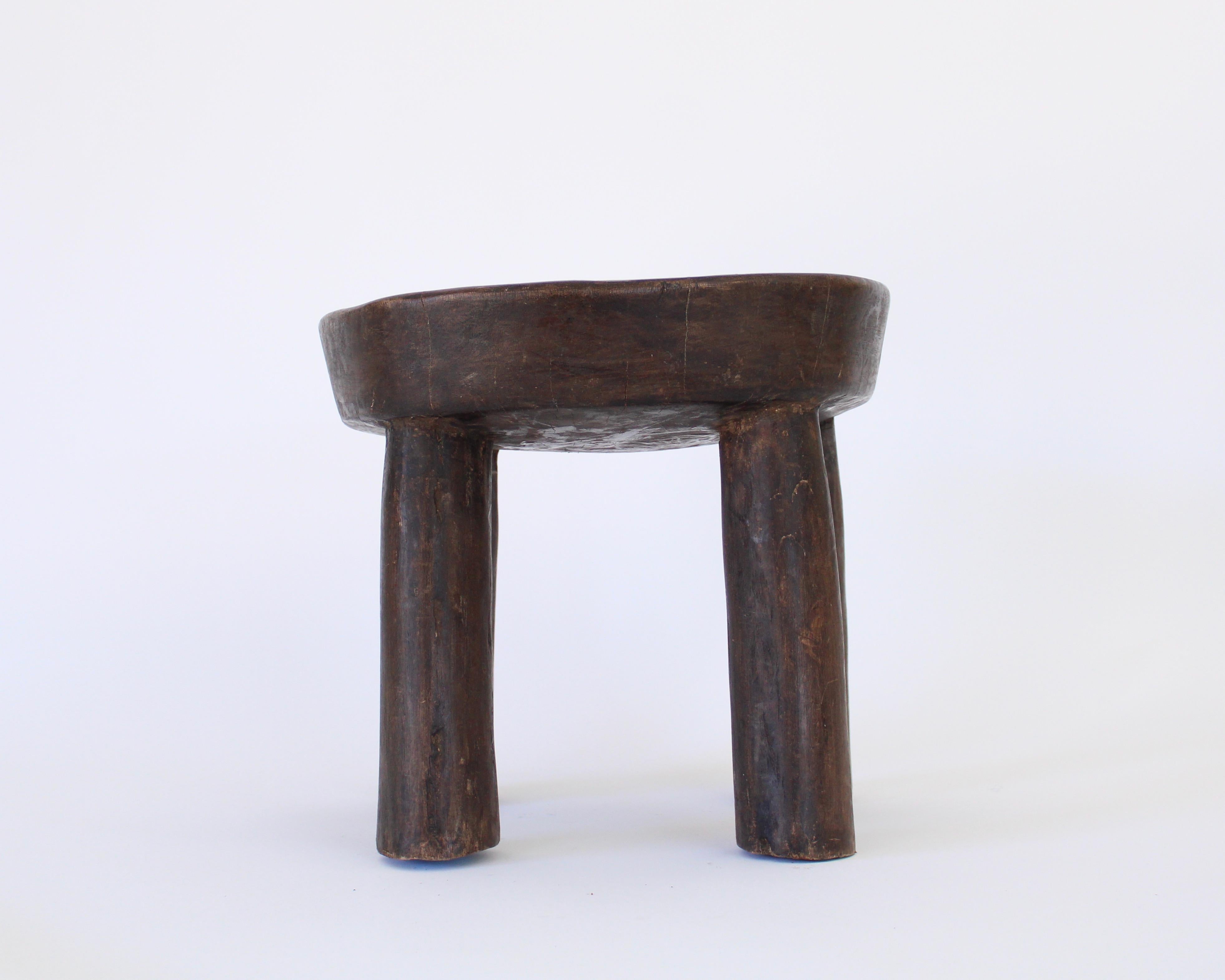 Organic Modern Cote Ivoire Hand Carved Lobi African Stool