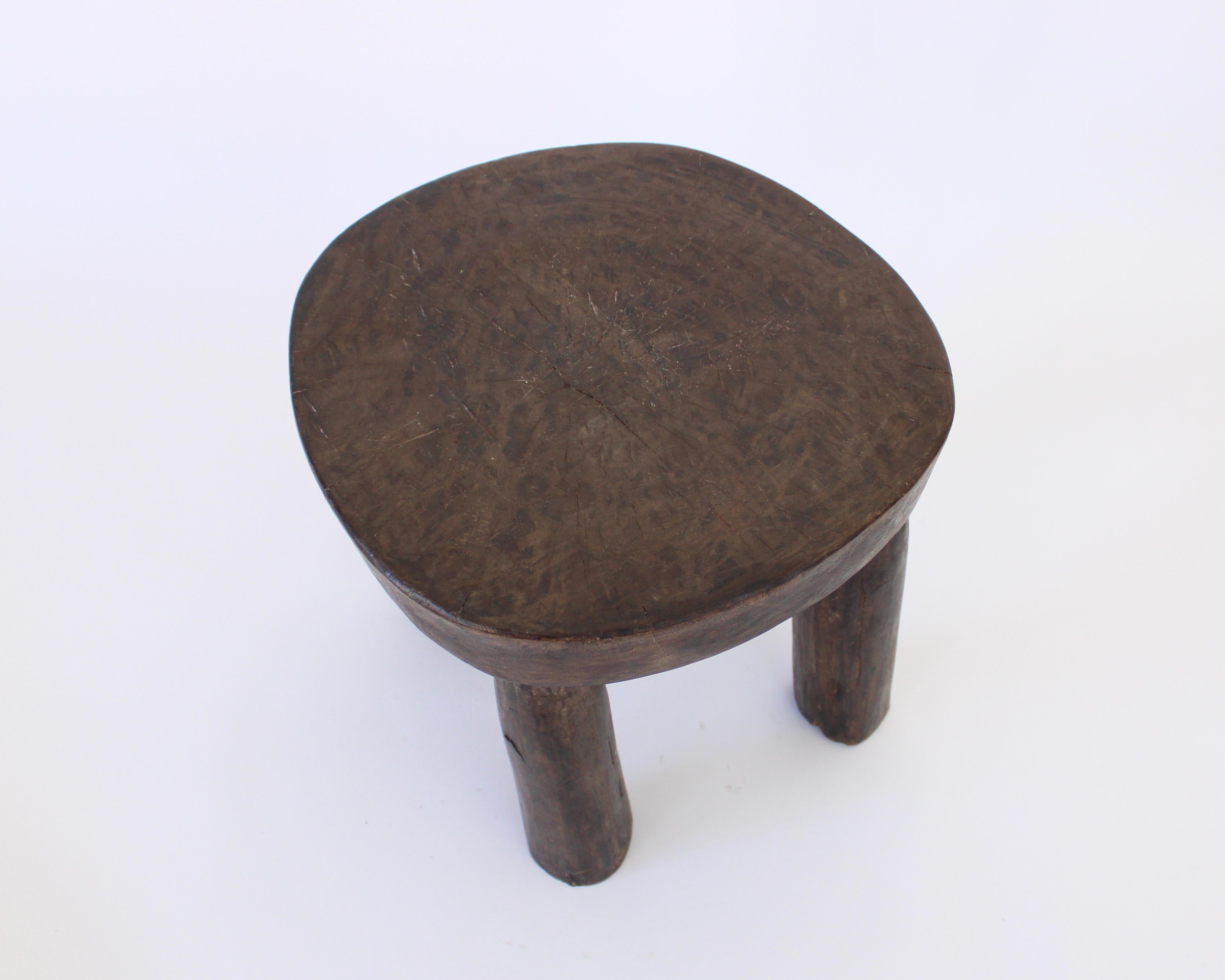Hand-Carved Cote Ivoire Hand Carved Lobi African Stool