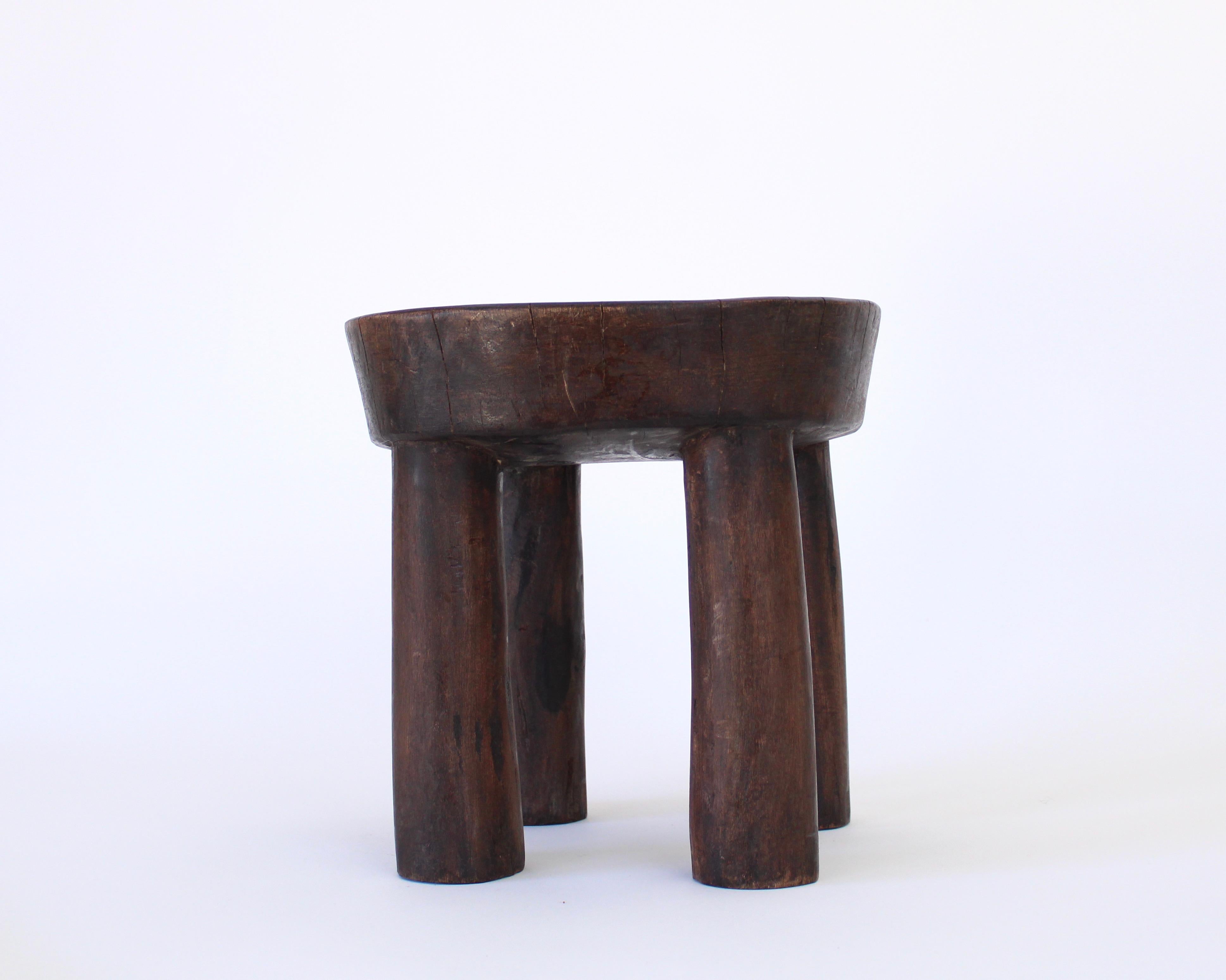 Cote Ivoire Hand Carved Lobi African Stool In Good Condition In Chicago, IL