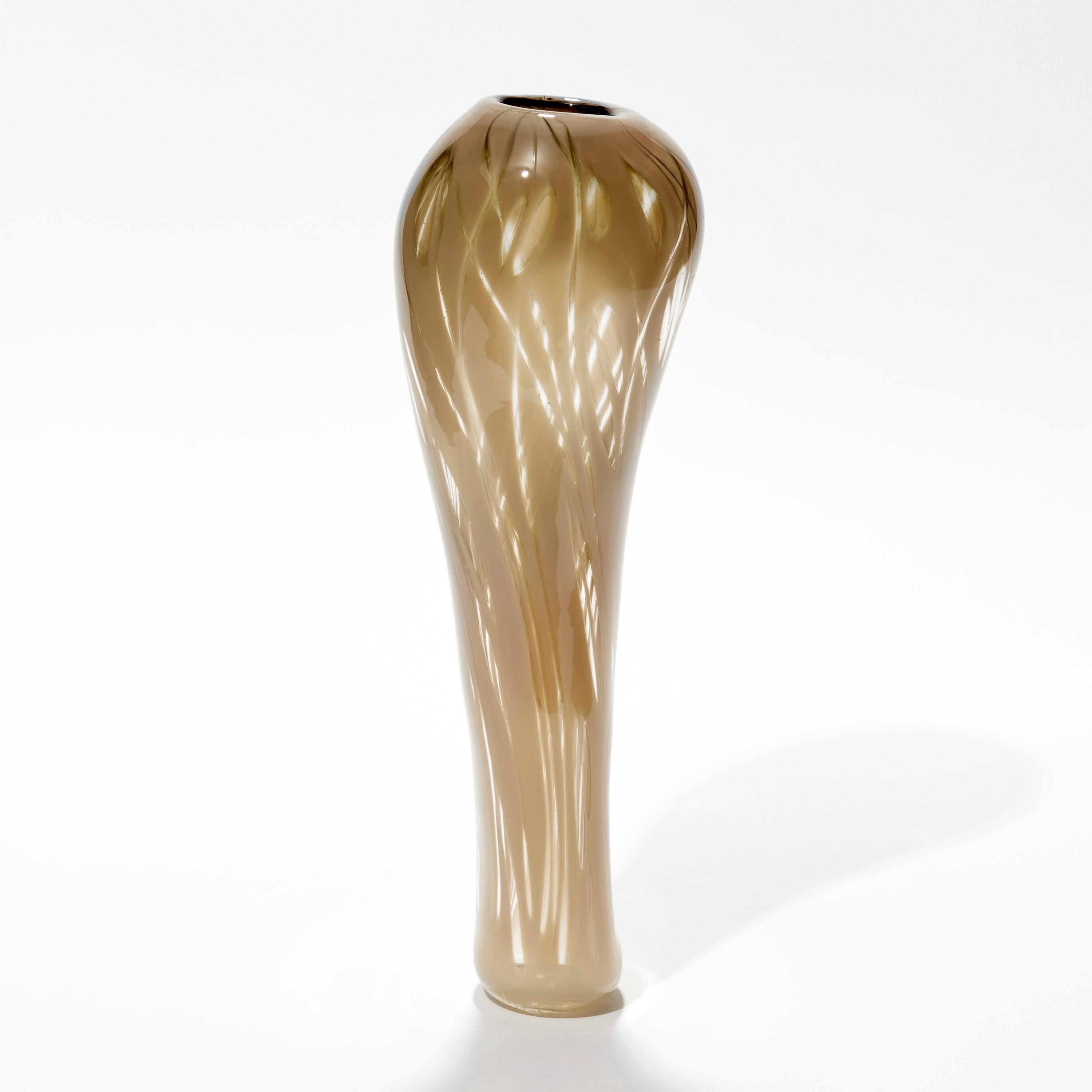 Organic Modern Cotinus I, a Fawn / Nude / Beige Sculptural Hand Blown Vase by Michèle Oberdieck For Sale