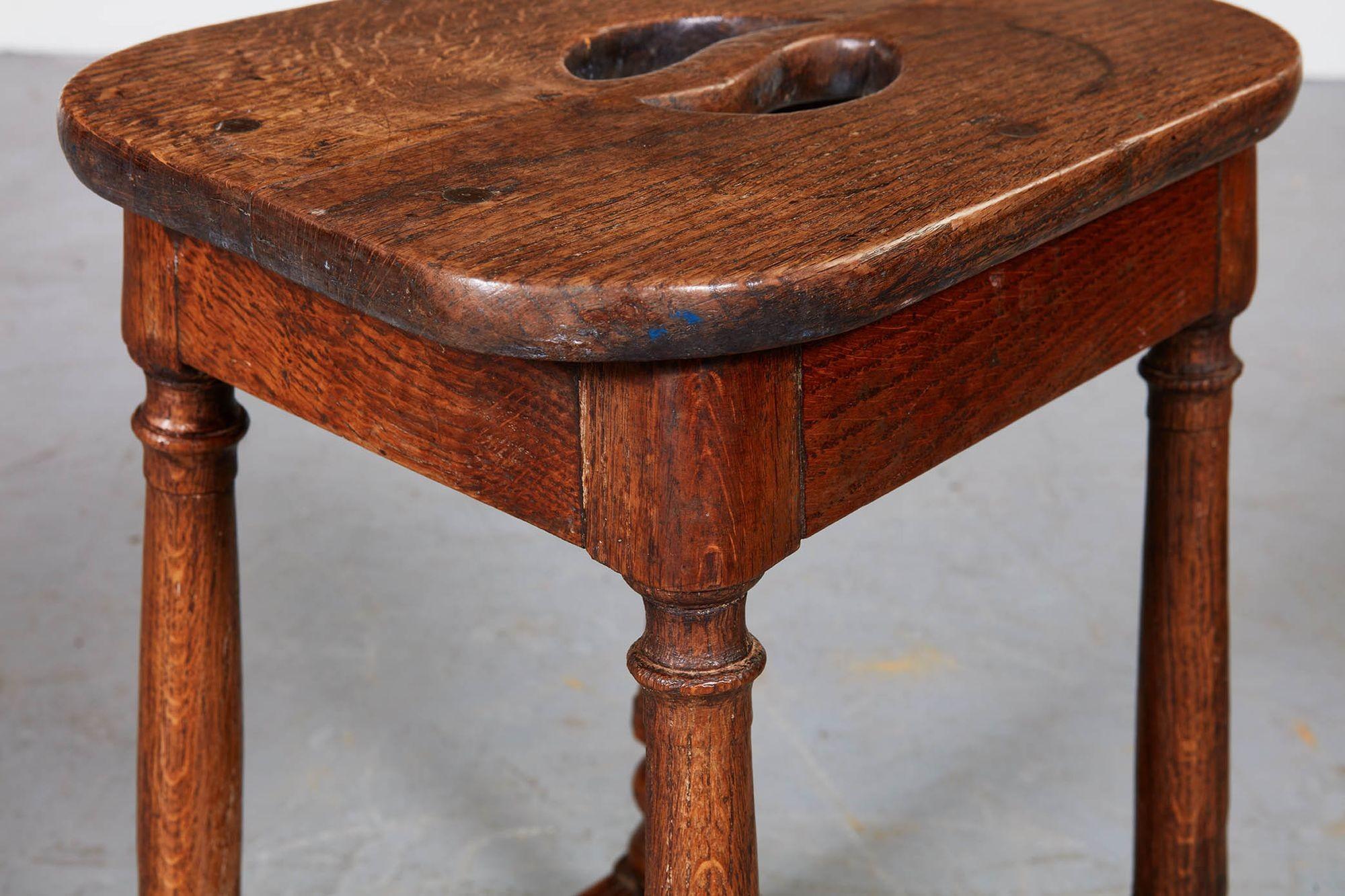 Early 20th Century Cotswold Oak Tall Stool For Sale