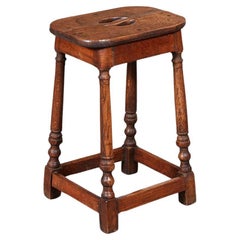 Antique Cotswold Oak Tall Stool