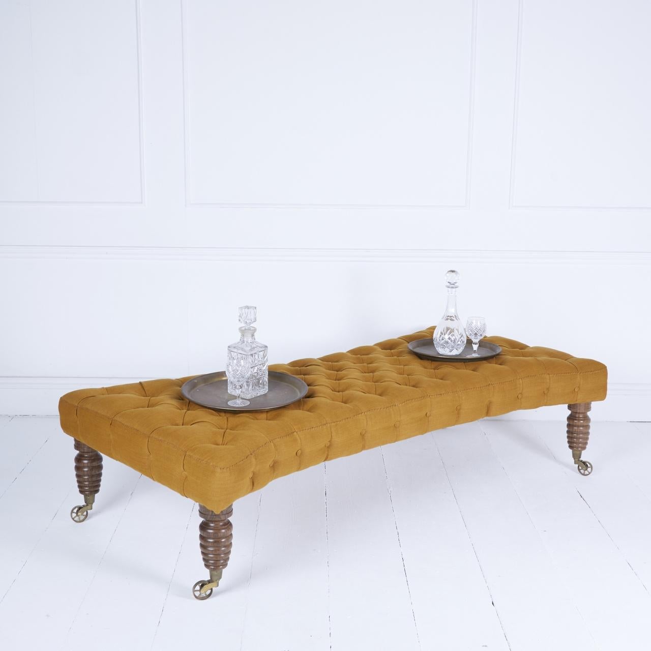 Turned Cotswold ottoman large stool For Sale