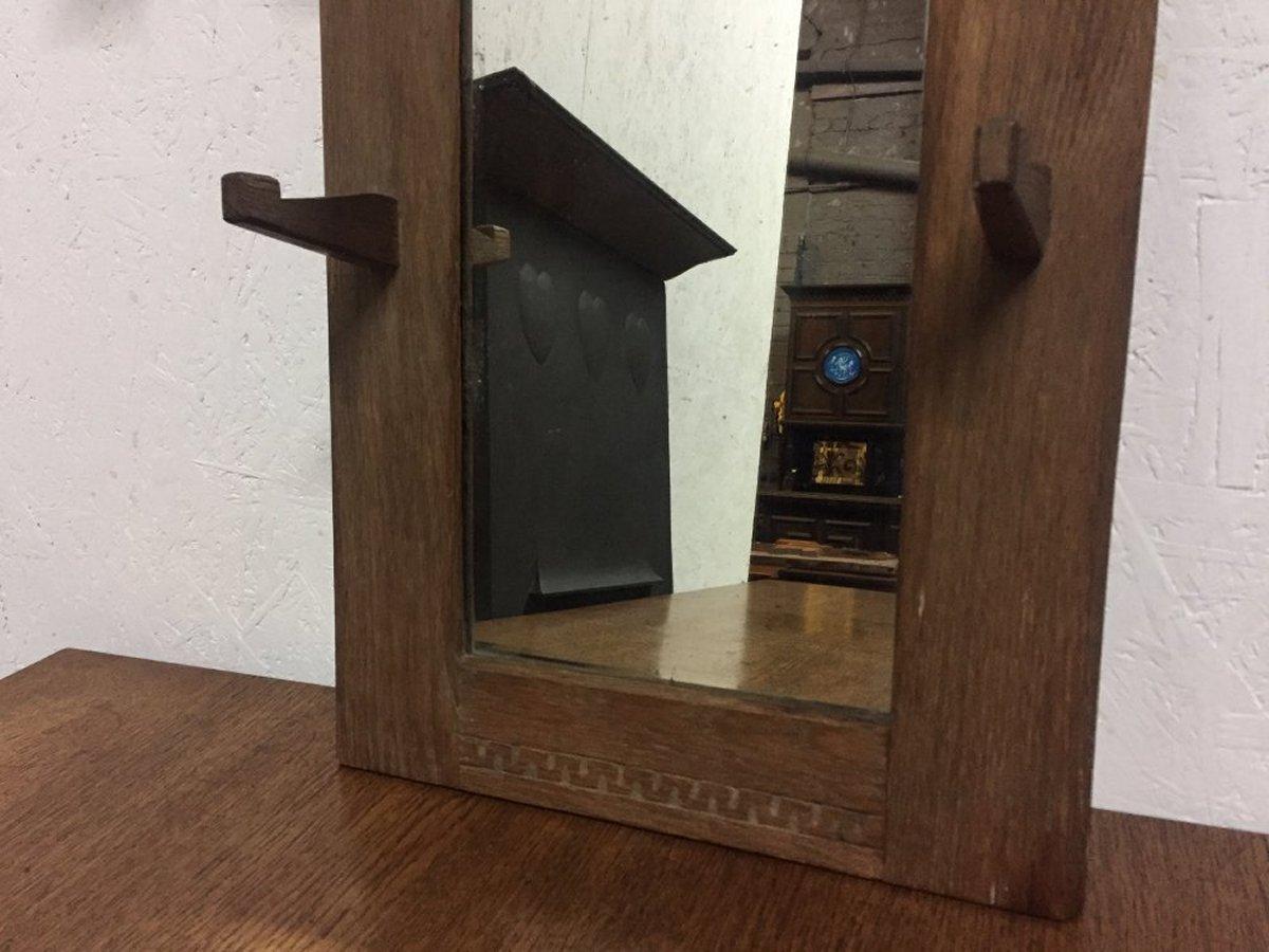 English Cotswold School Arts & Crafts Oak Hall Mirror, Attributed to Stanley Webb Davies For Sale