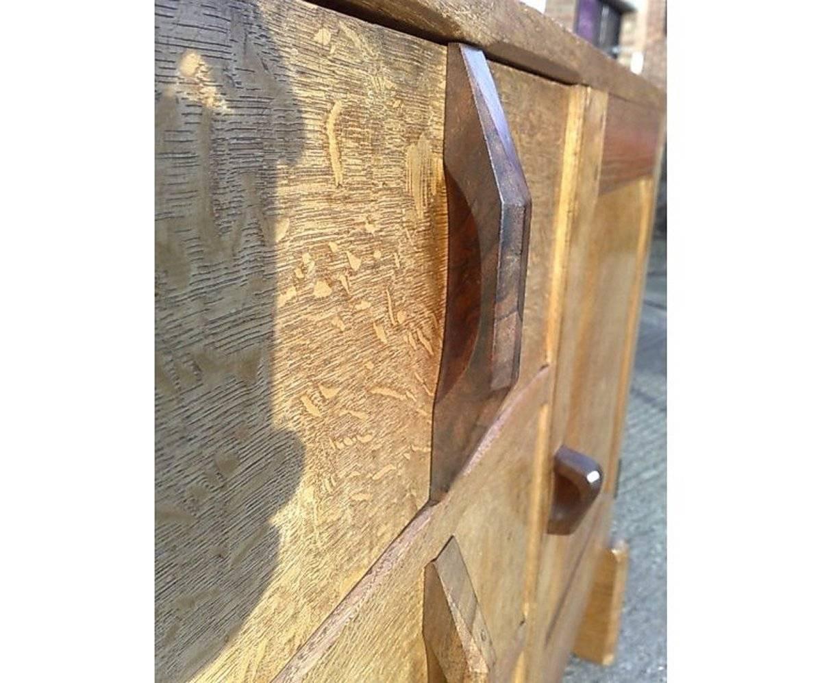 English Cotswold School Arts & Crafts Hand Crafted Oak Dining Table & Matching Sideboard