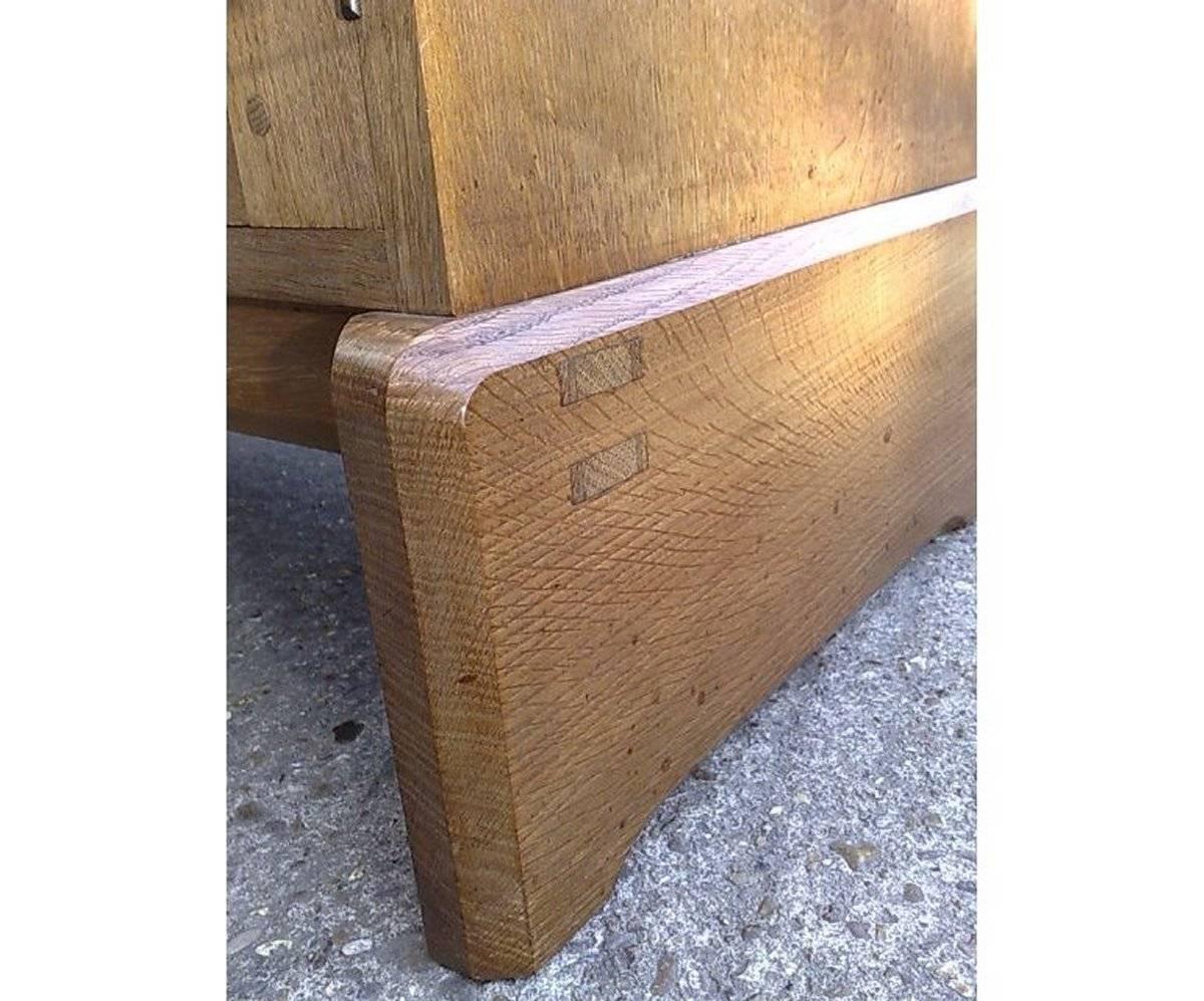 Hand-Crafted Cotswold School Arts & Crafts Hand Crafted Oak Dining Table & Matching Sideboard