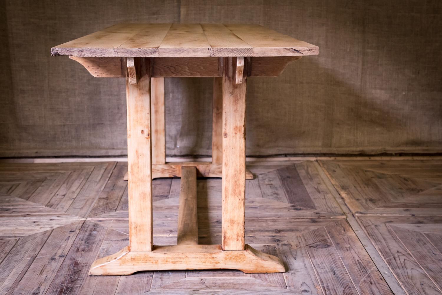 British Cotswold School Arts & Crafts Light Oak Refectory Table